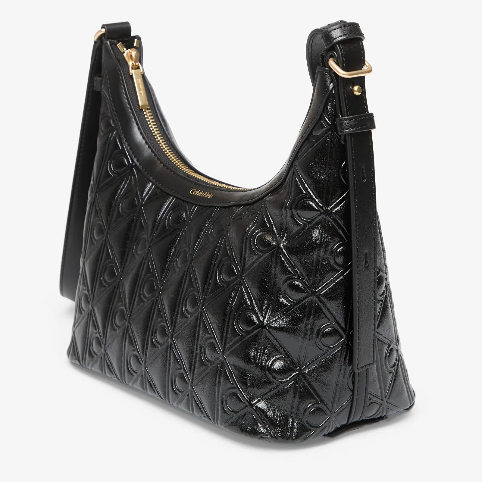 Kabelky Calvin Klein Emblem Aop Debossed Shoulder Bag Black