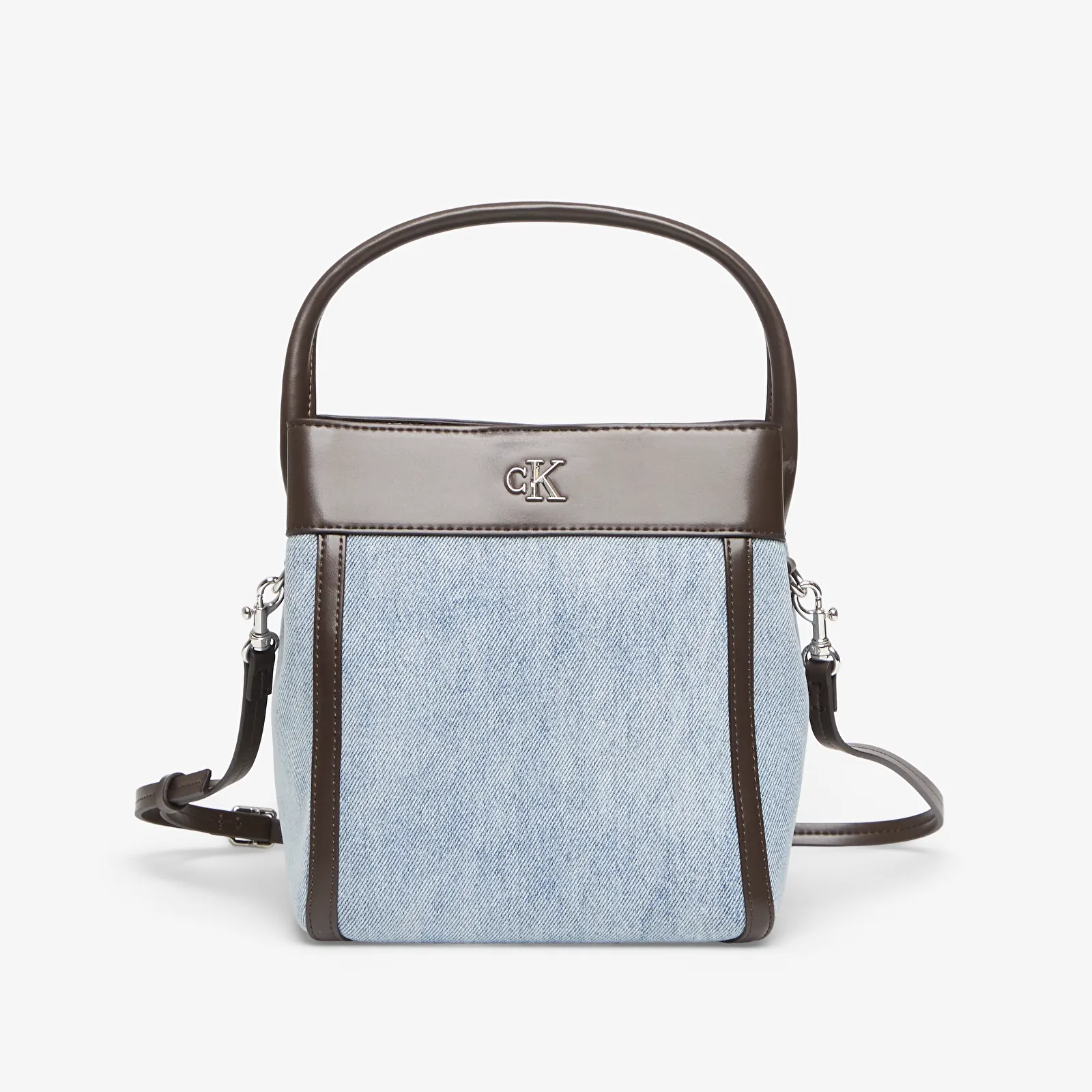 Handtassen Calvin Klein Ck Denim Bucket With Strap LIGHT WASH DENIM
