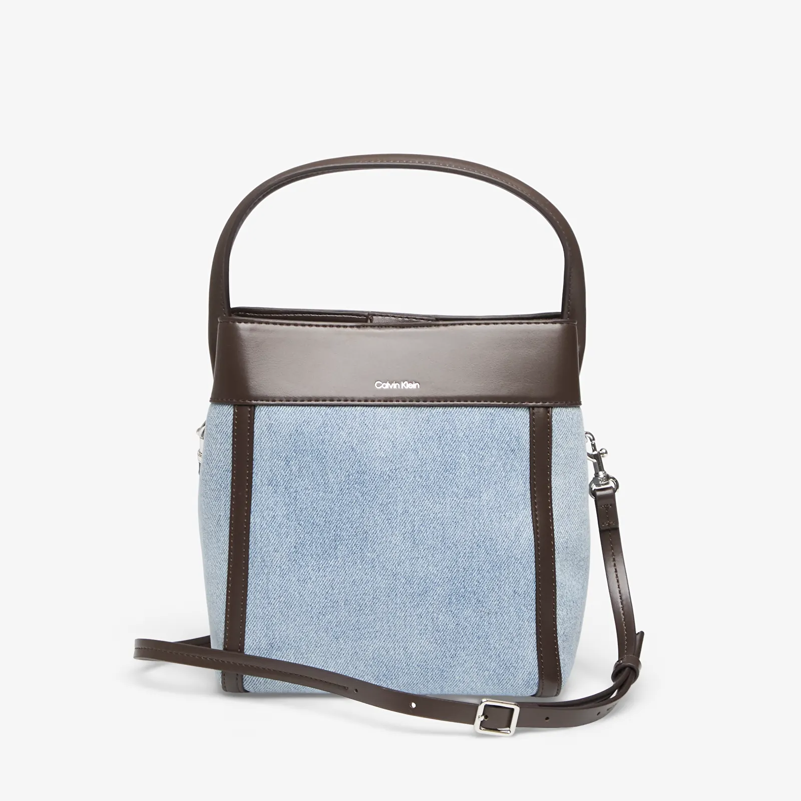 Handtassen Calvin Klein Ck Denim Bucket With Strap LIGHT WASH DENIM