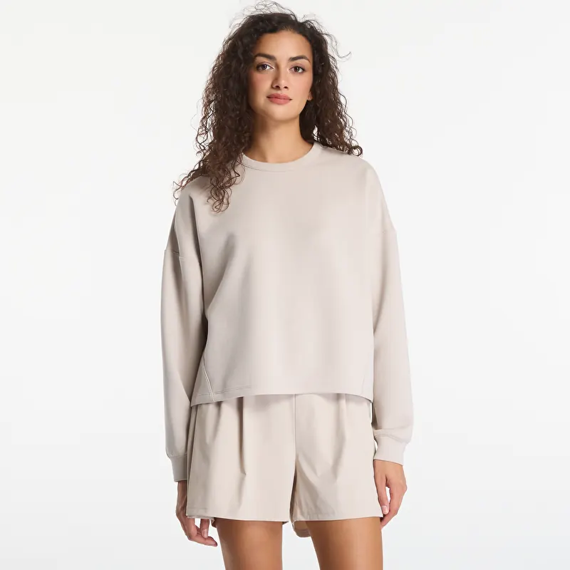 Sweatshirt Nike 24.7 ImpossiblySoft Women's Dri-FIT Oversized Crew-Neck Top Cream Ii/ Cream Ii/ College Grey