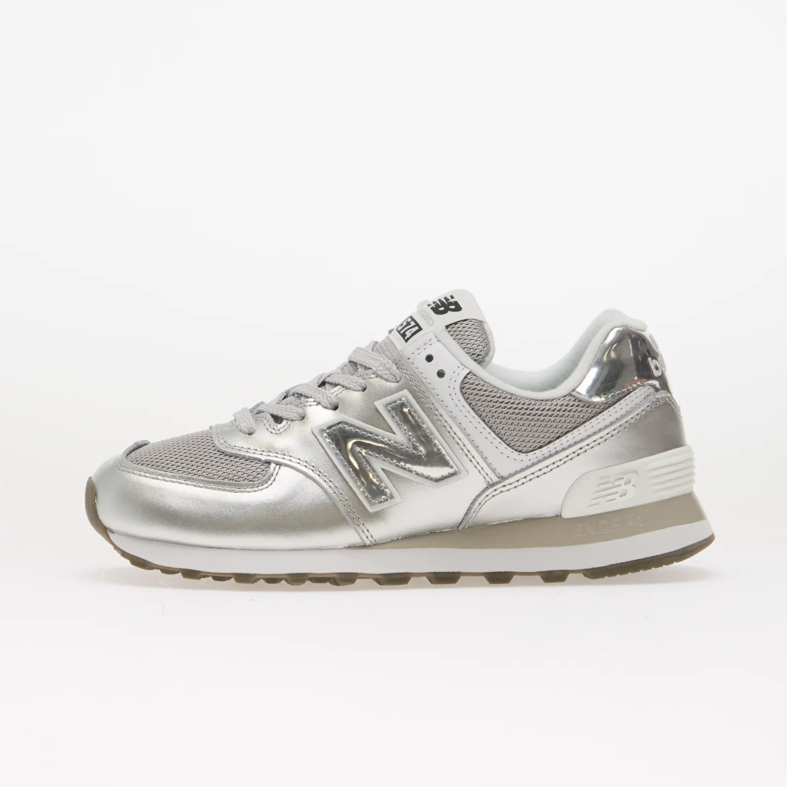 Naisten kengät New Balance W574 Silver Metallic/ White