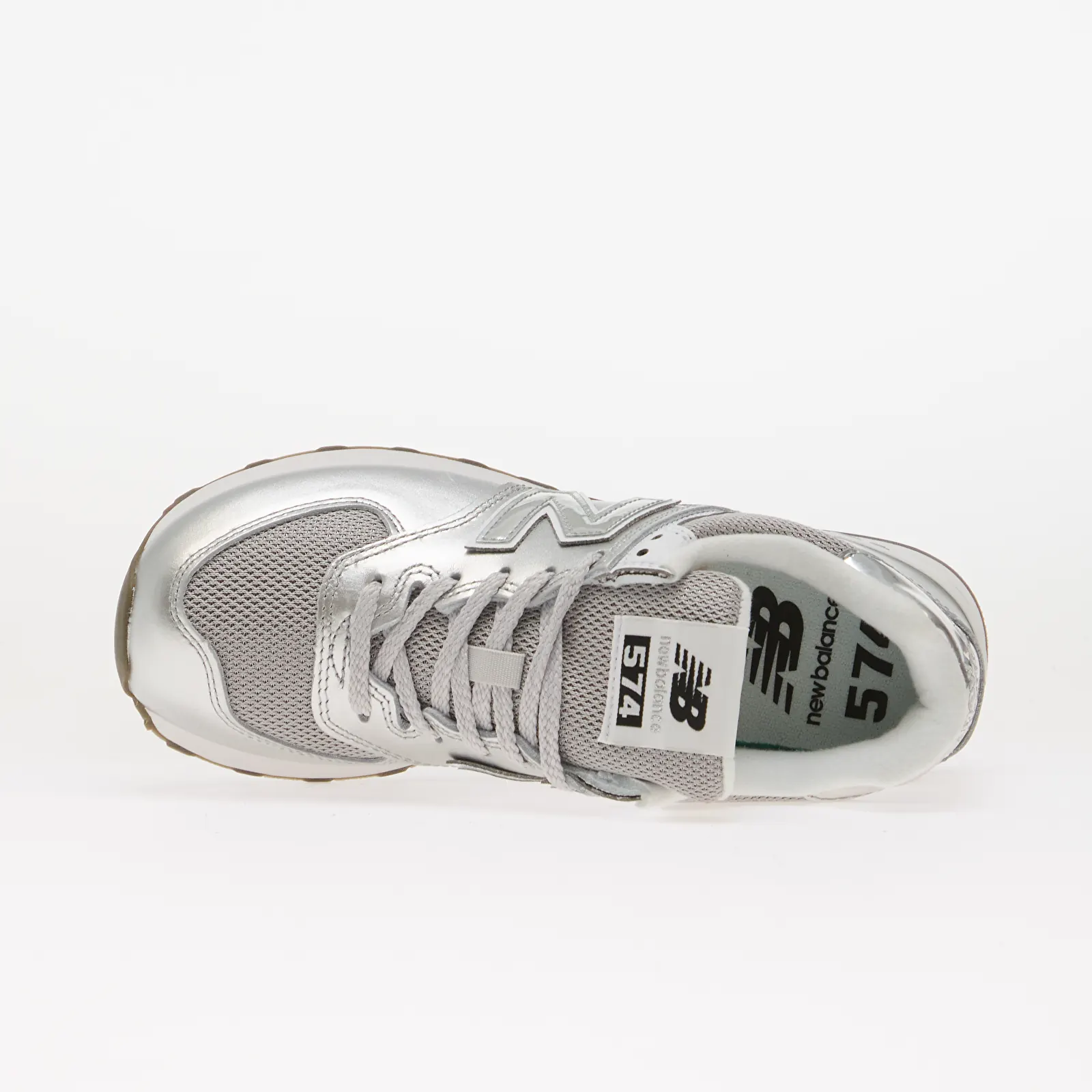 Naisten kengät New Balance W574 Silver Metallic/ White