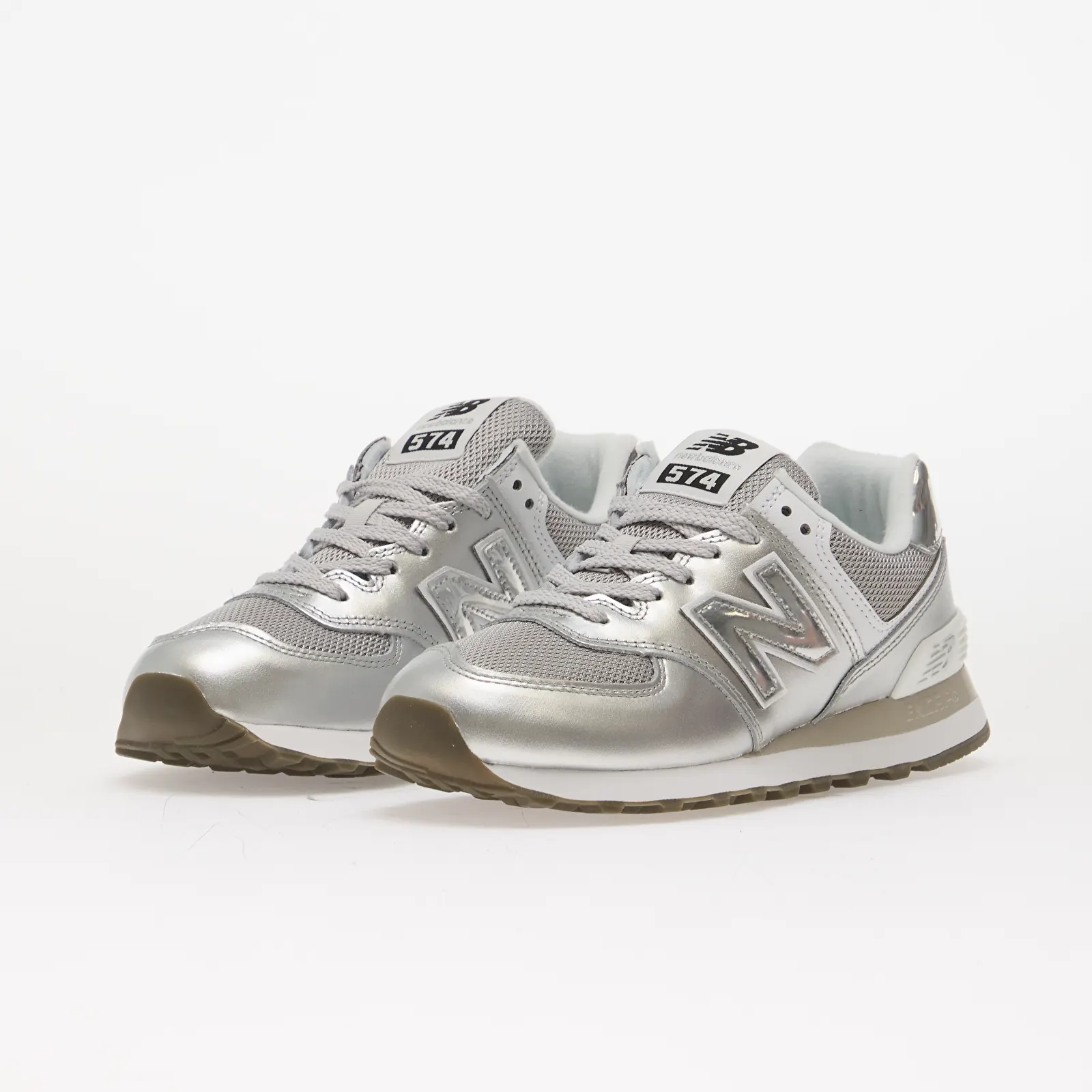 Naisten kengät New Balance W574 Silver Metallic/ White