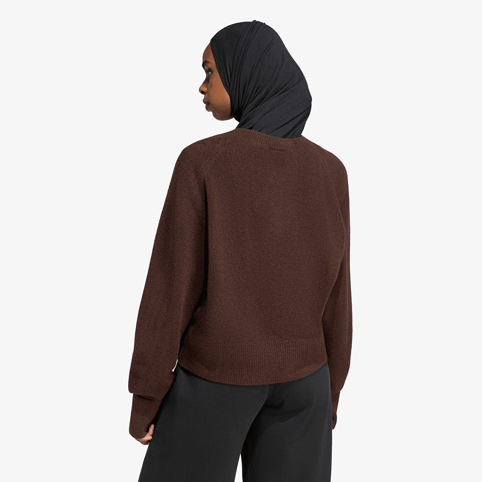 Džemperi adidas Essentials Knit V-Neck Sweatshirt Long Sleeve Aurora Coffee