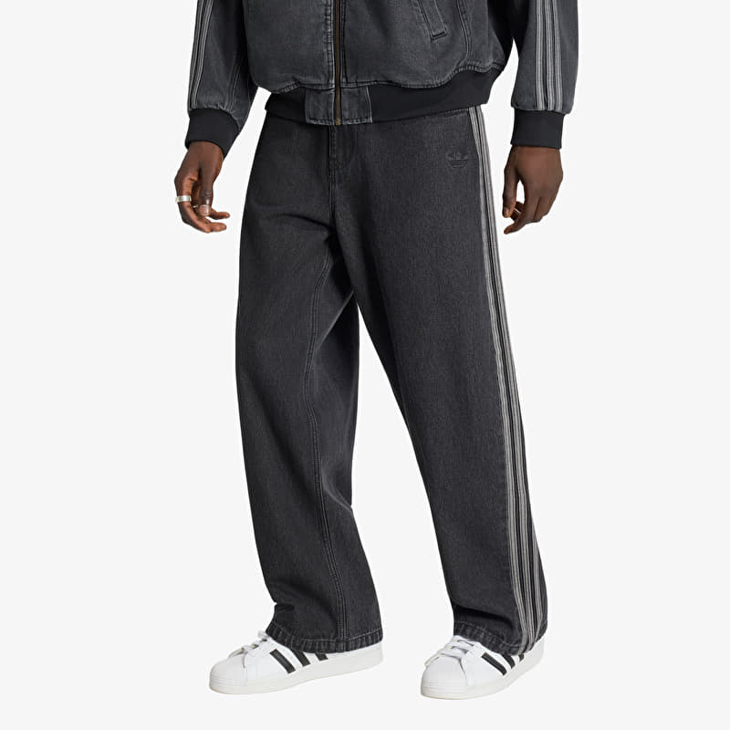 adidas SST Denim Jeans MID-RISE Straight Leg True Black Denim