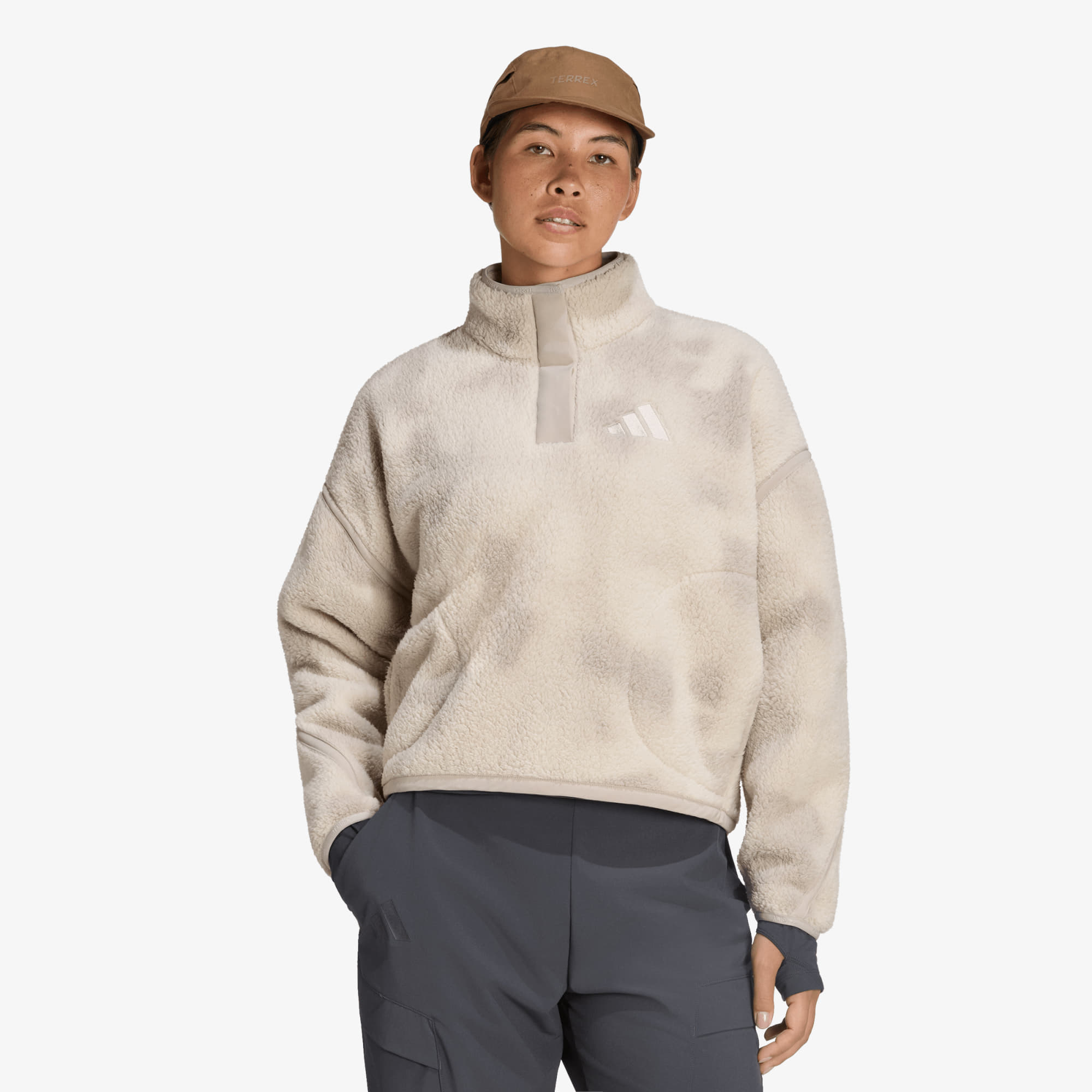 Sweatshirt adidas Terrex Multi High Pile Fleece Pullover Wonder Alumina/ Light Brown L
