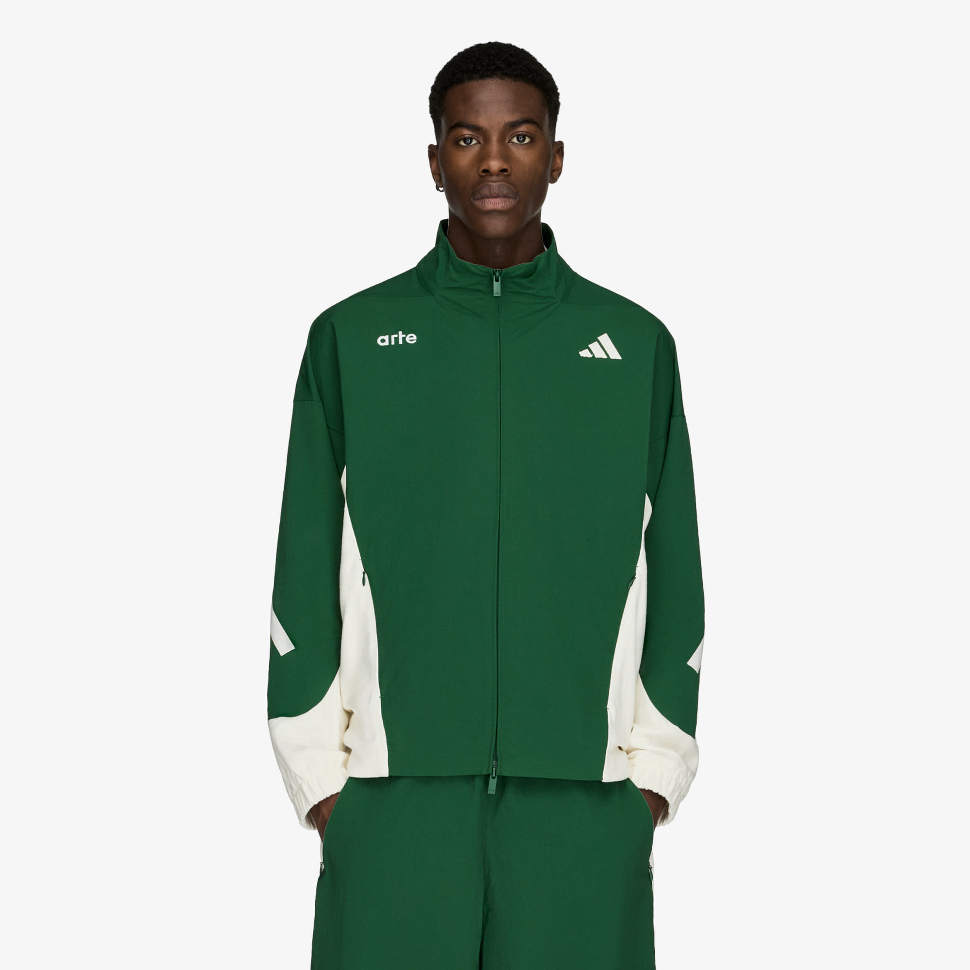 Jachetă adidas x Arte Antwerp Z.N.E. Material Mix Full-Zip Tracktop Amazon Green/ Off White XL