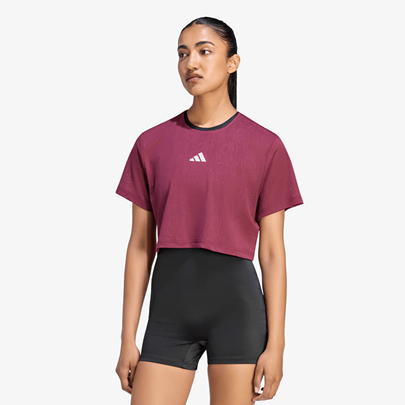 T-krekls adidas Tennis Climacool Lace Crop T-Shirt Pro Maroon
