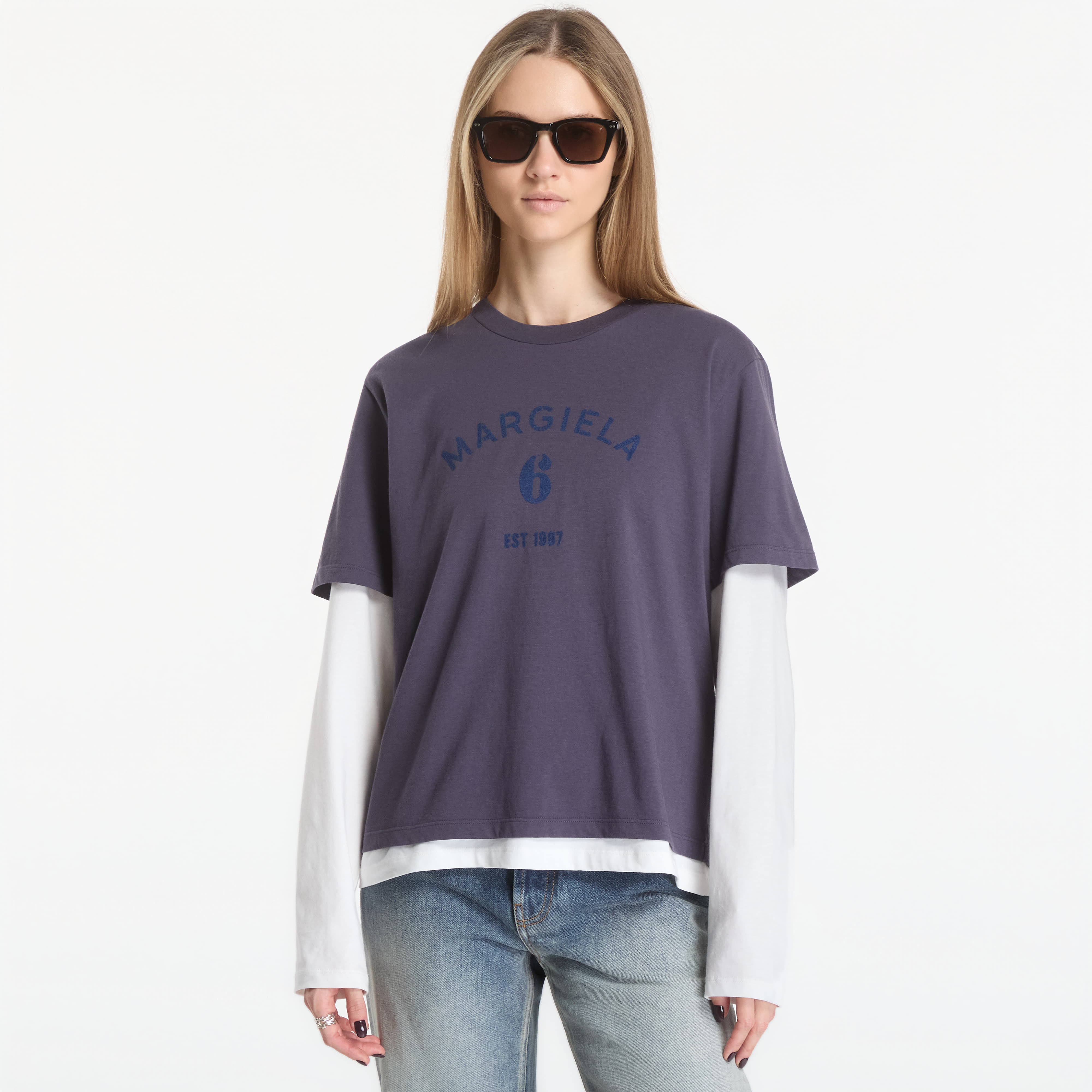 Тениска MM6 T-Shirt Midnight Blue M