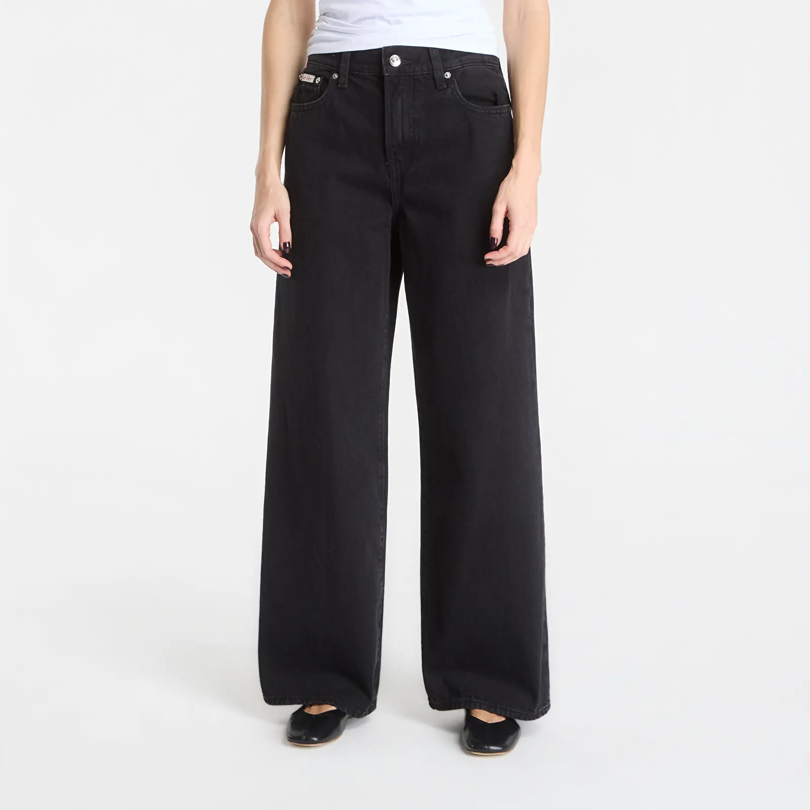 Jeans Calvin Klein The Wide Leg Worn Black