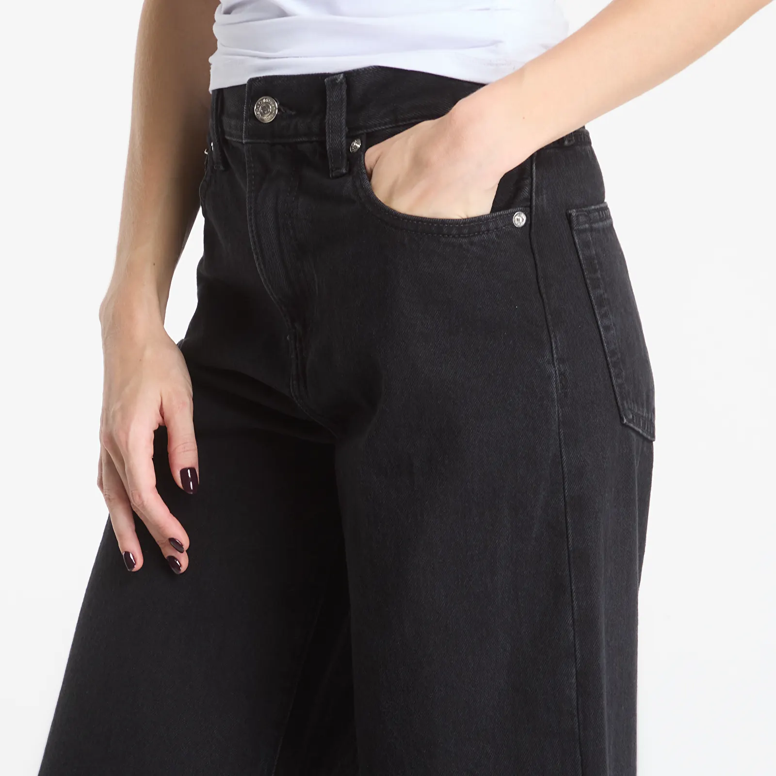 Jeans Calvin Klein The Wide Leg Worn Black