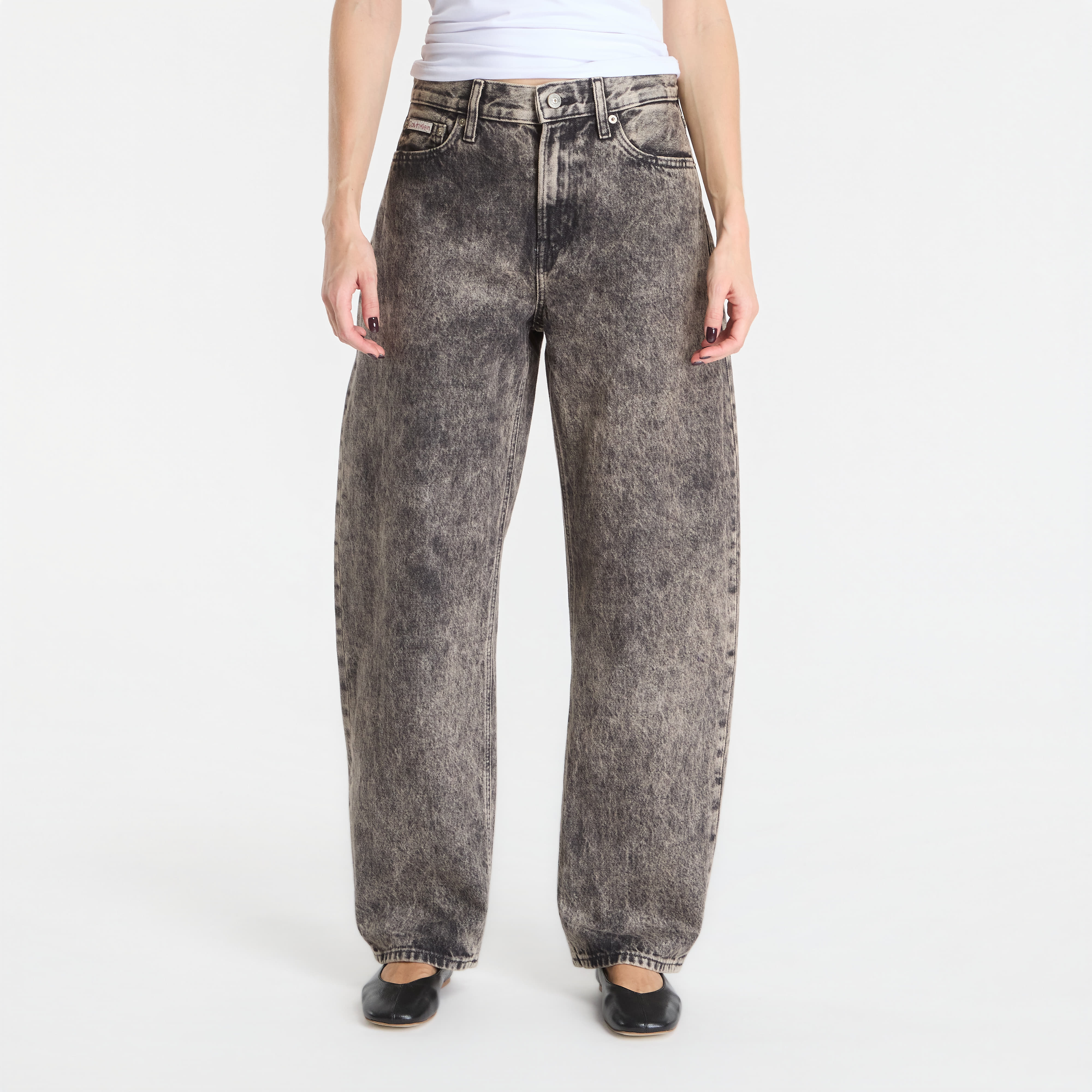 Дънки Calvin Klein Relaxed Barrel Jean Black Tobacco 25