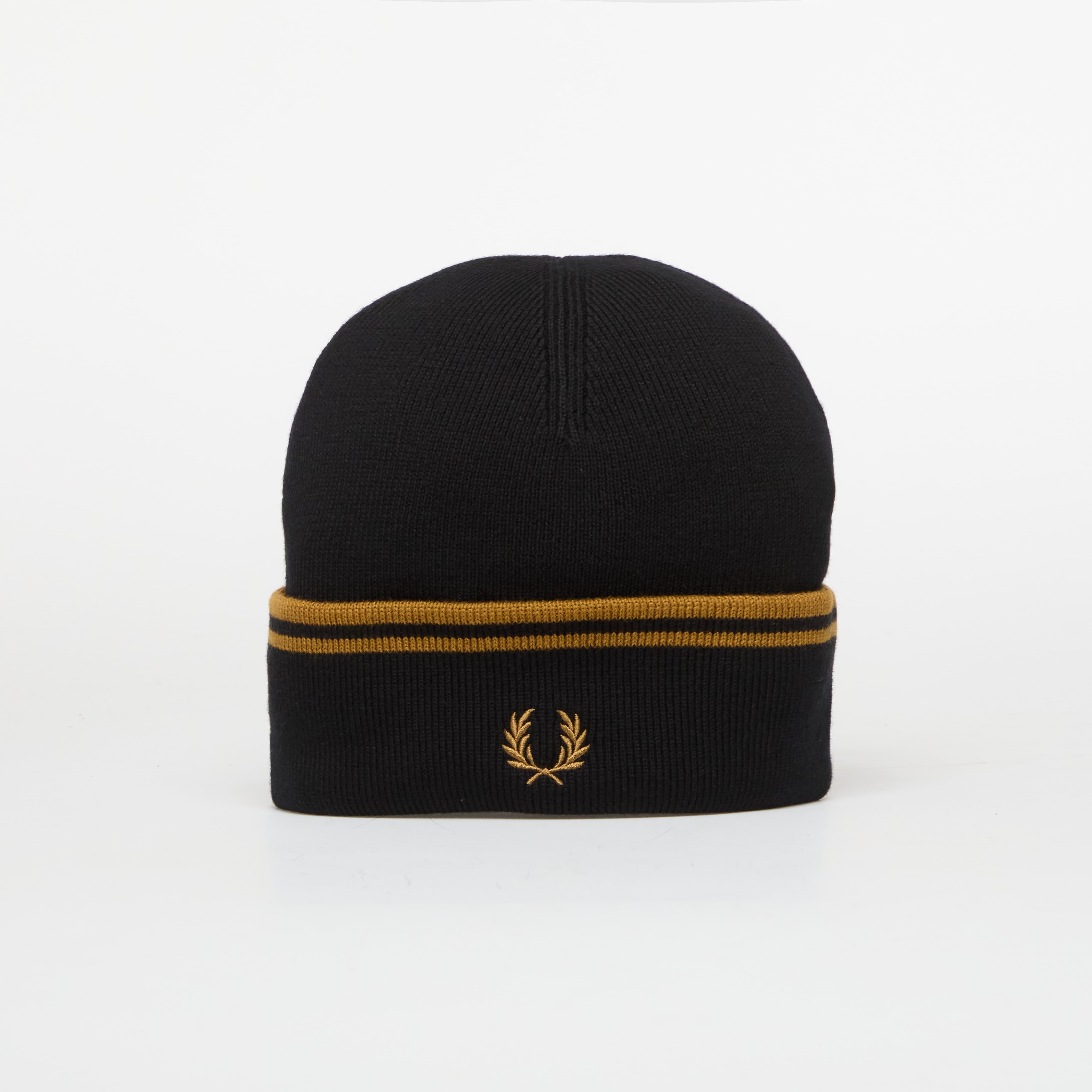 FRED PERRY Twin Tipped Merino Wool Beanie Black/Caramel Universal