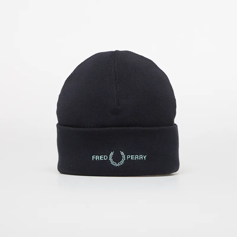FRED PERRY Graphic FLP Beanie Navy/Silver Blue