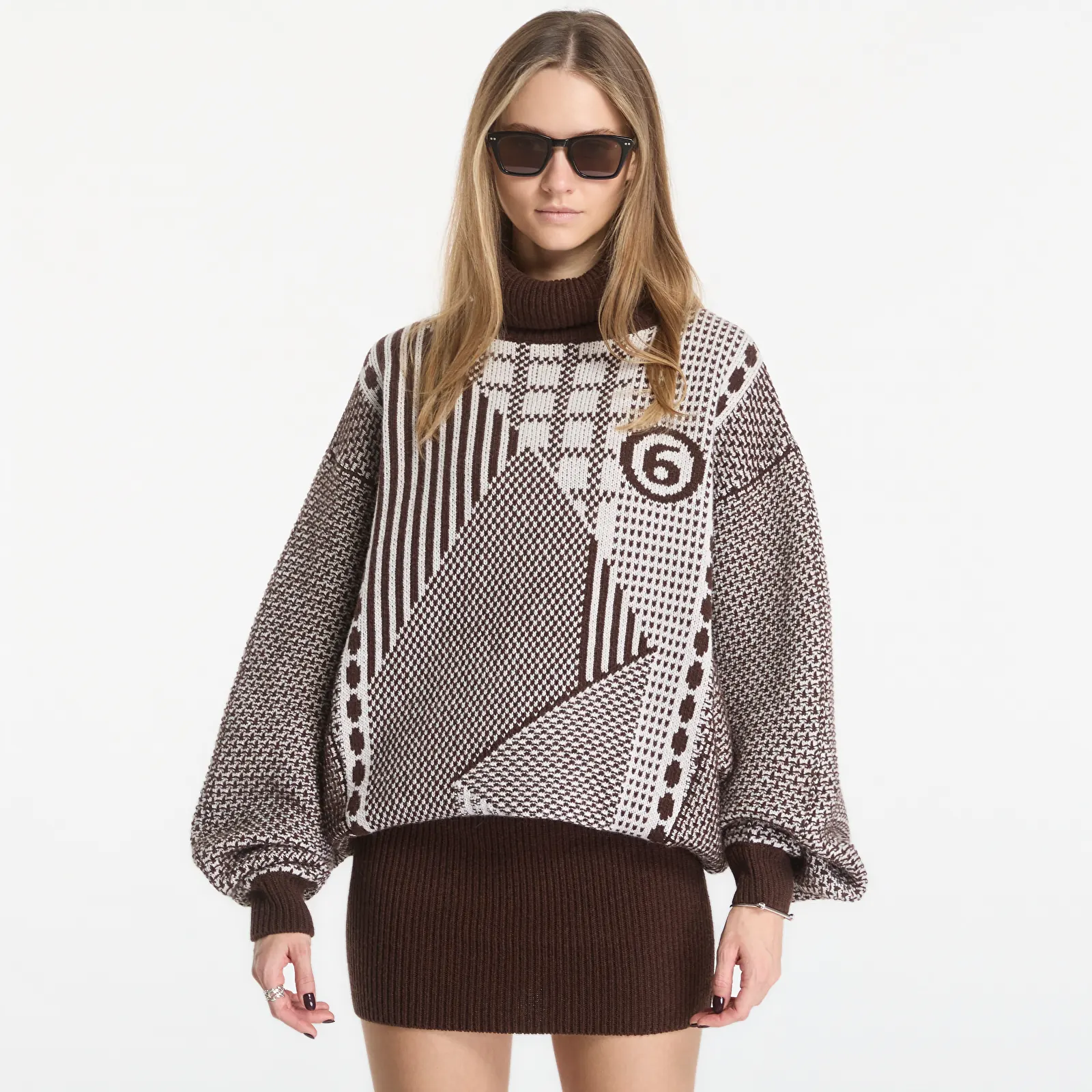 Dress MM6 Mini Dress Brown/ Off White