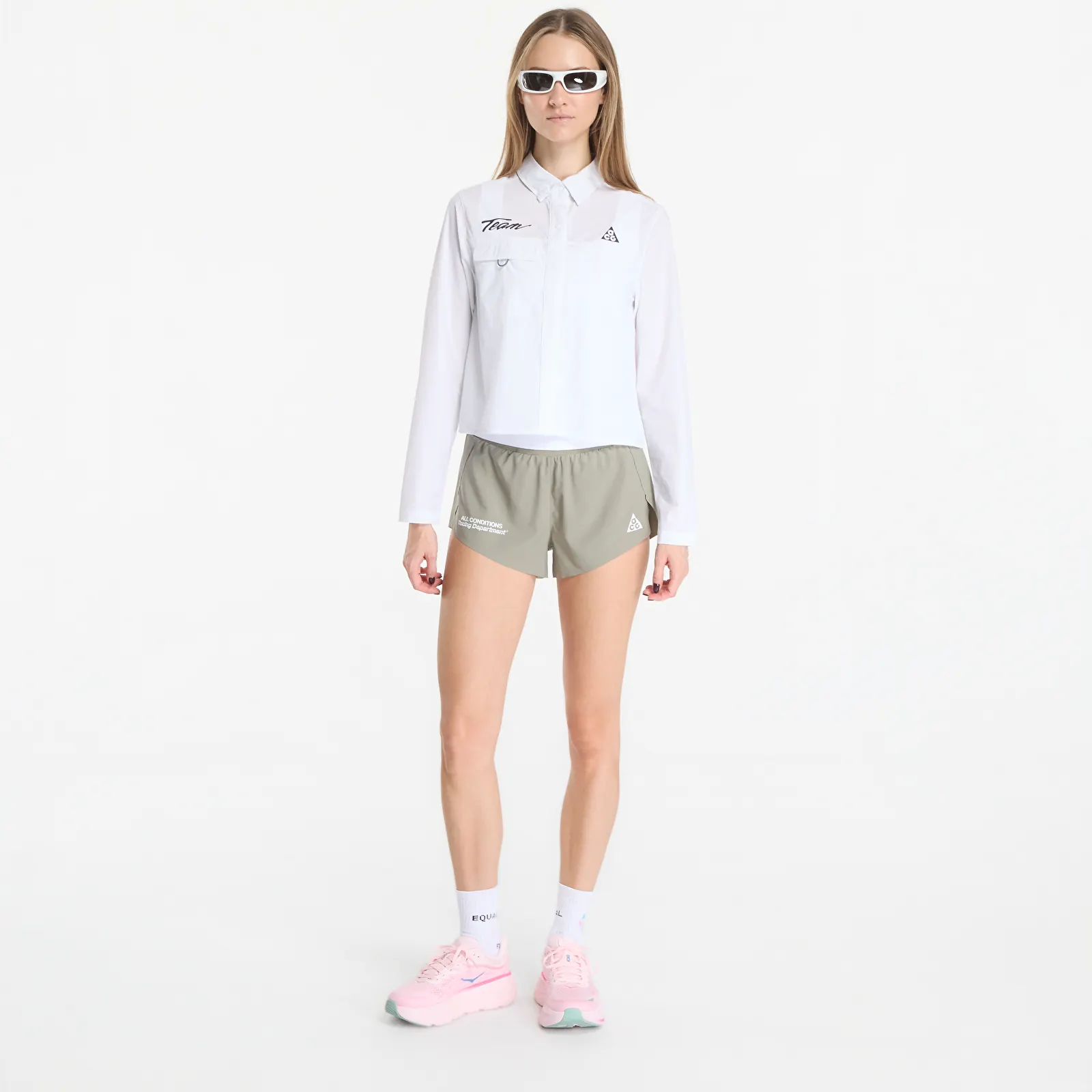 Košile Nike ACG "Aireez" Women's Button-Up Long-Sleeve Graphic Trail Running Top Summit White/ Black