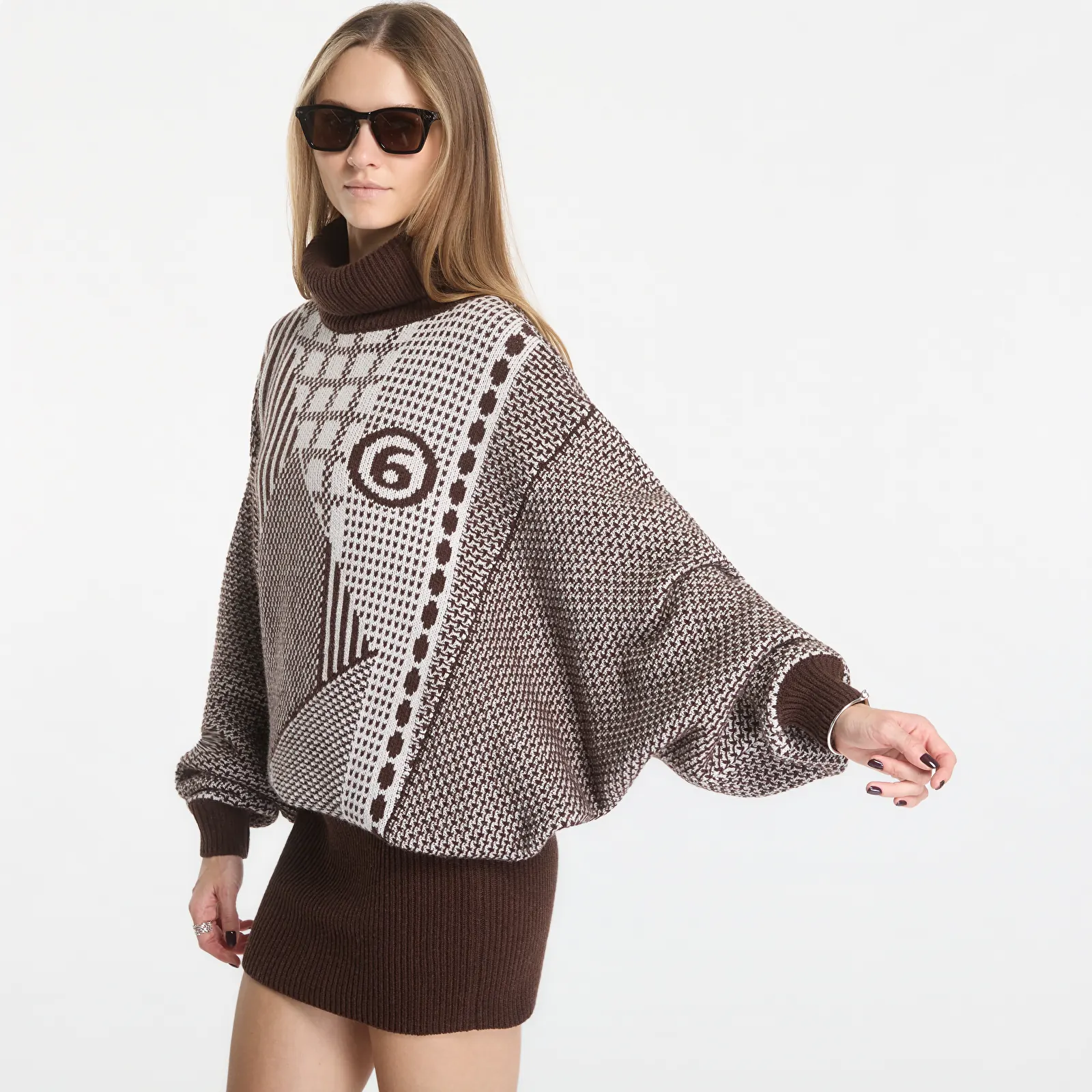 Dress MM6 Mini Dress Brown/ Off White