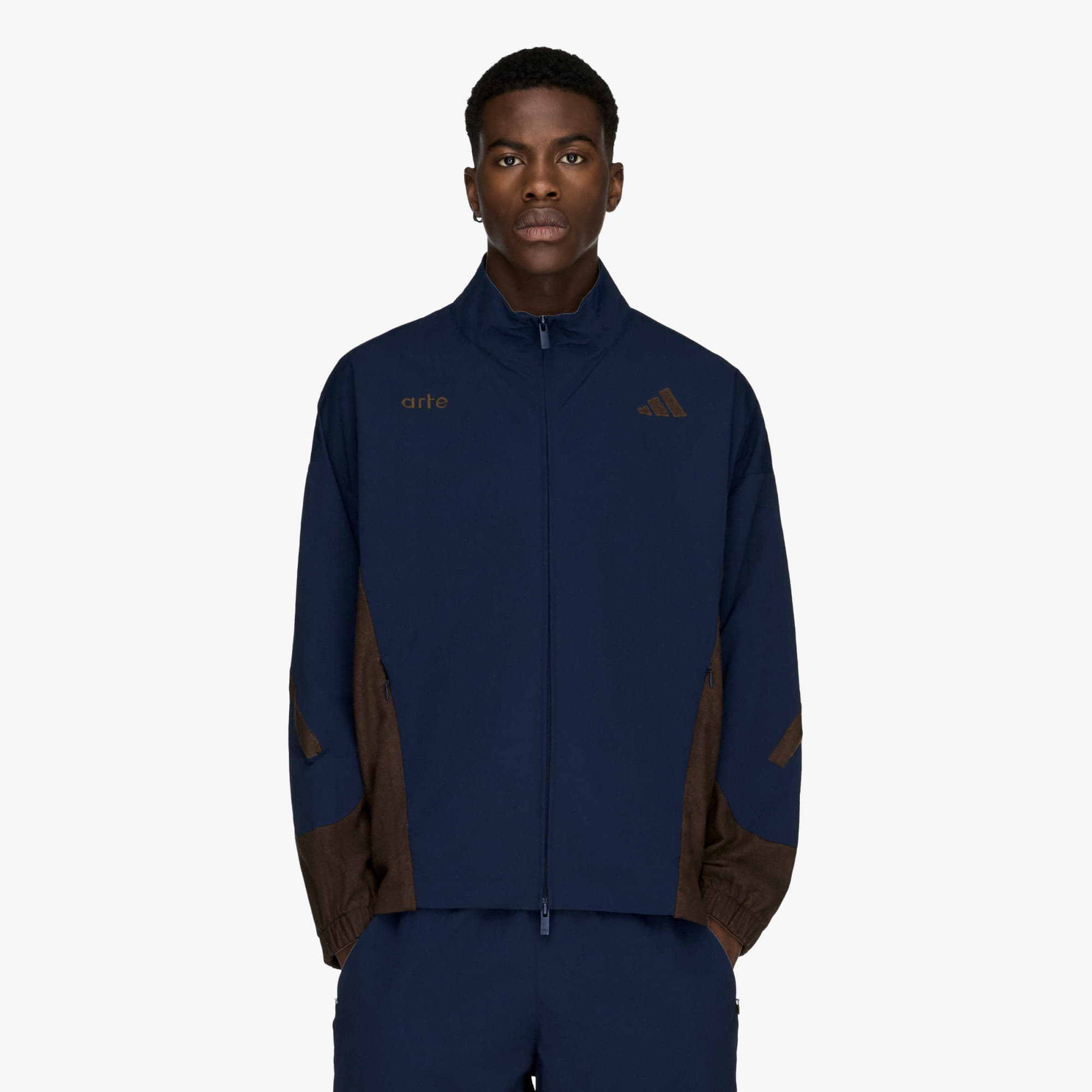 Bunda adidas x Arte Antwerp Z.N.E. Material Mix Full-Zip Tracktop Collegiate Navy/ Dust Cargo XXL