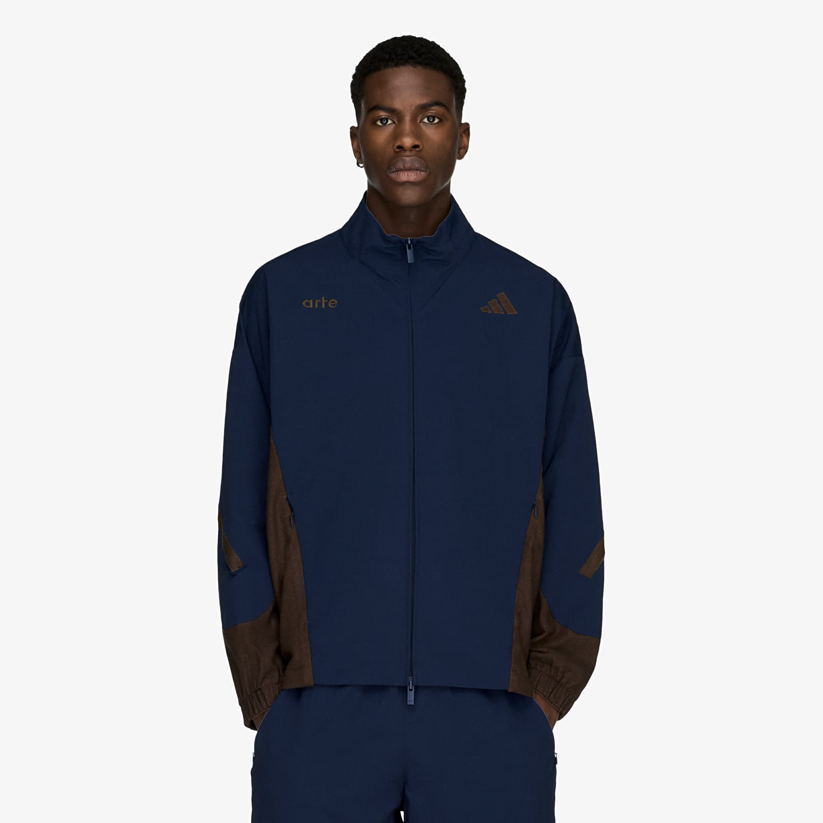 Jackets adidas x Arte Antwerp Z.N.E. Material Mix Full-Zip Tracktop Collegiate Navy/ Dust Cargo