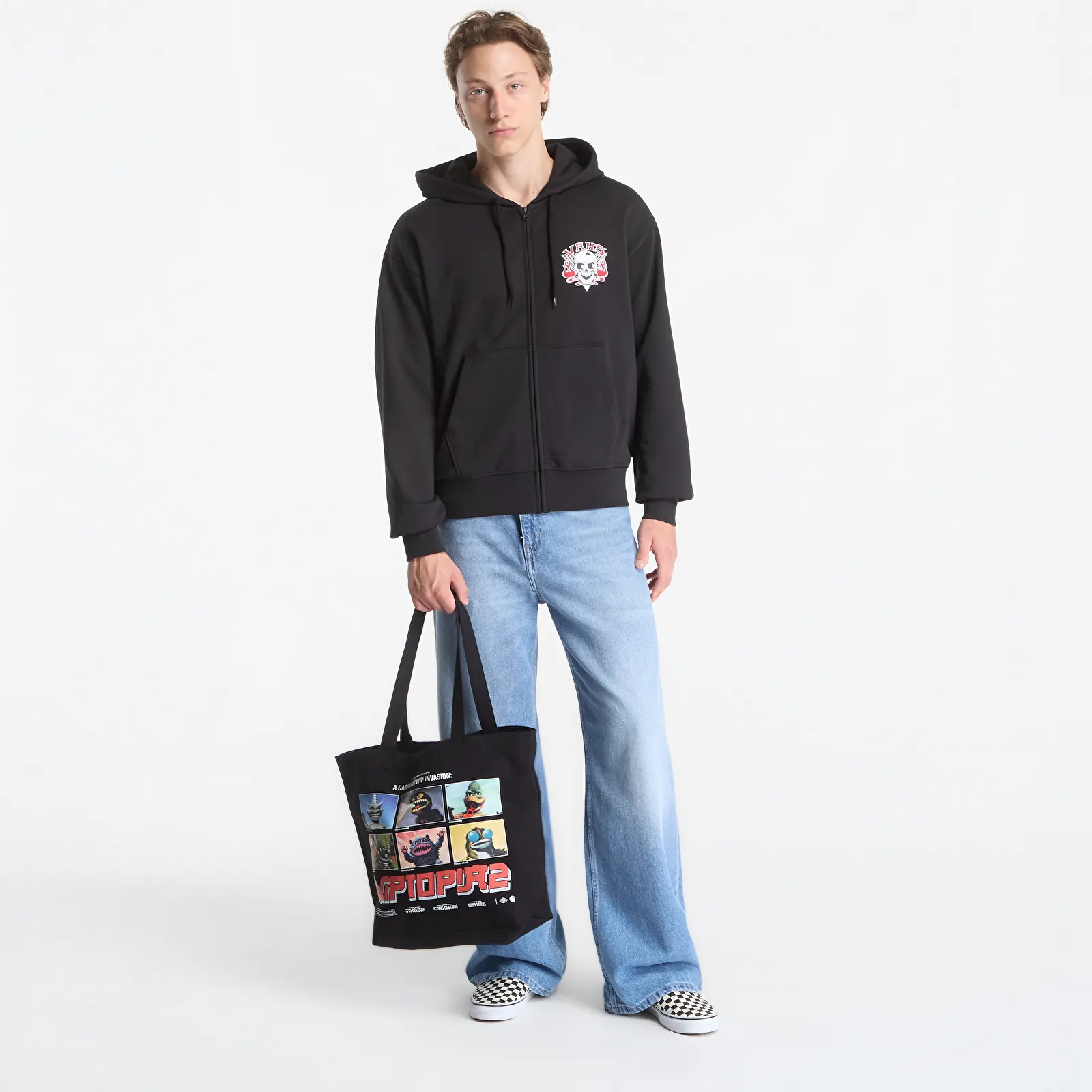 Sudaderas con capucha para hombre Vans Blaze Head Full Zip Black