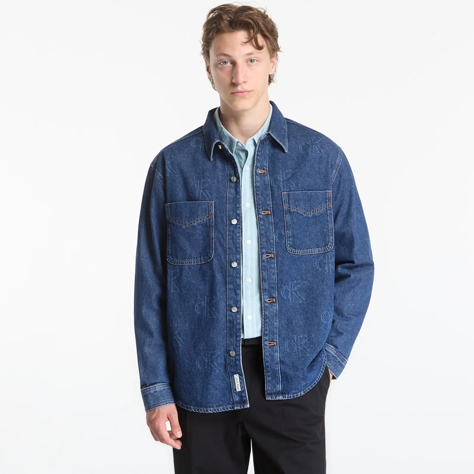 Pánske košele Calvin Klein Jeans 90S Overshirt Pacifico Aop