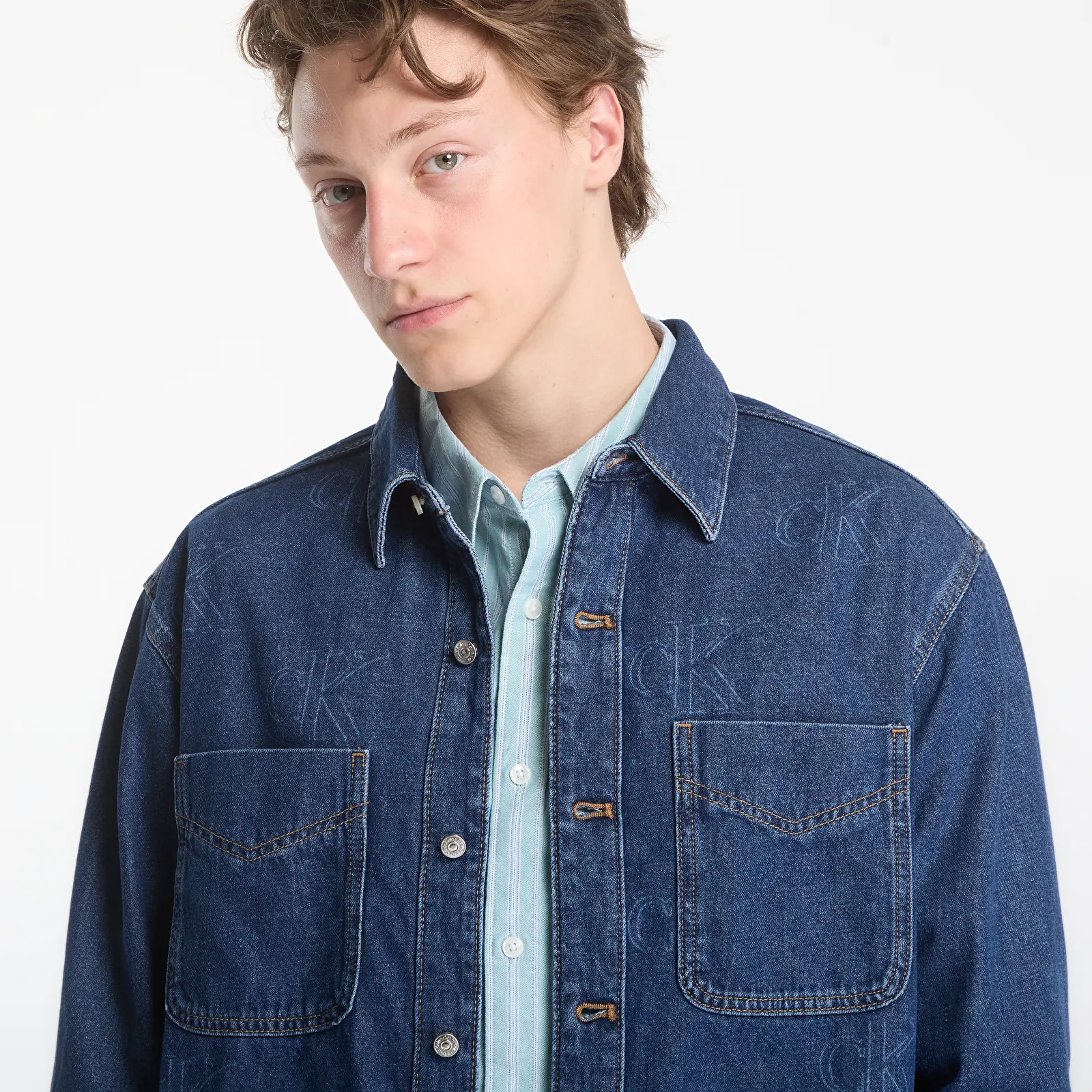 Pánske košele Calvin Klein Jeans 90S Overshirt Pacifico Aop