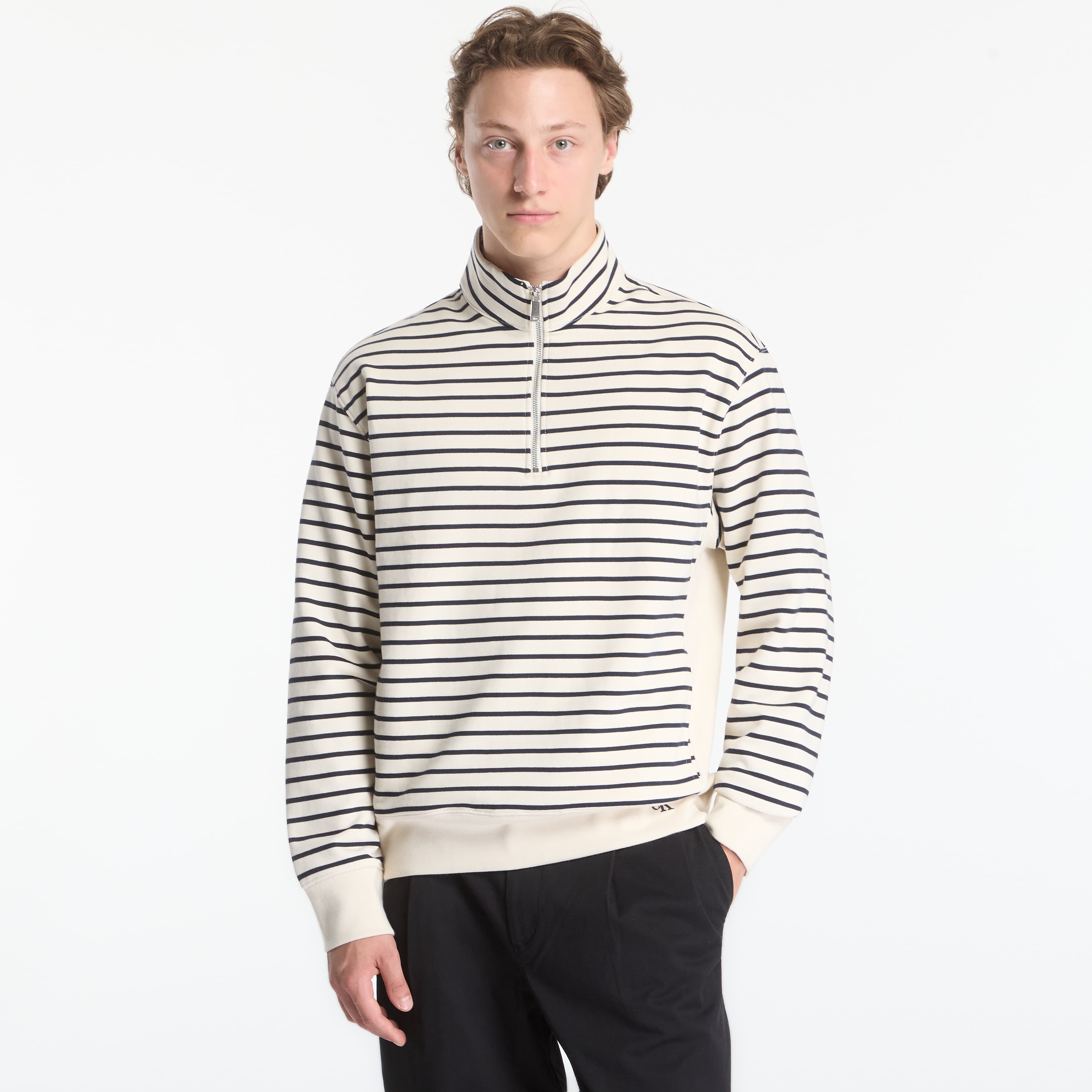 Суитшърт Calvin Klein Jeans Ls Ez Strip Premium Terry Quarter Zip Tofu L