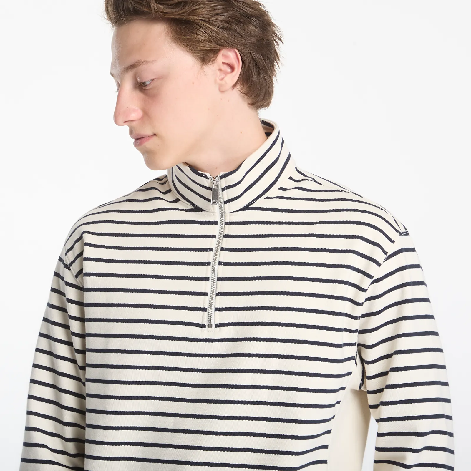 Meeste kapuutsiga dressid Calvin Klein Jeans Ls Ez Strip Premium Terry Quarter Zip Tofu