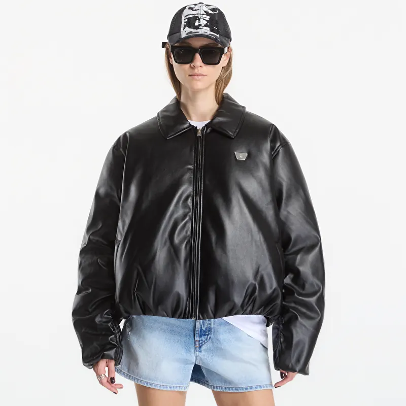 Bomber MISBHV Faux Leather Puffer Bomber Jacket UNISEX Black