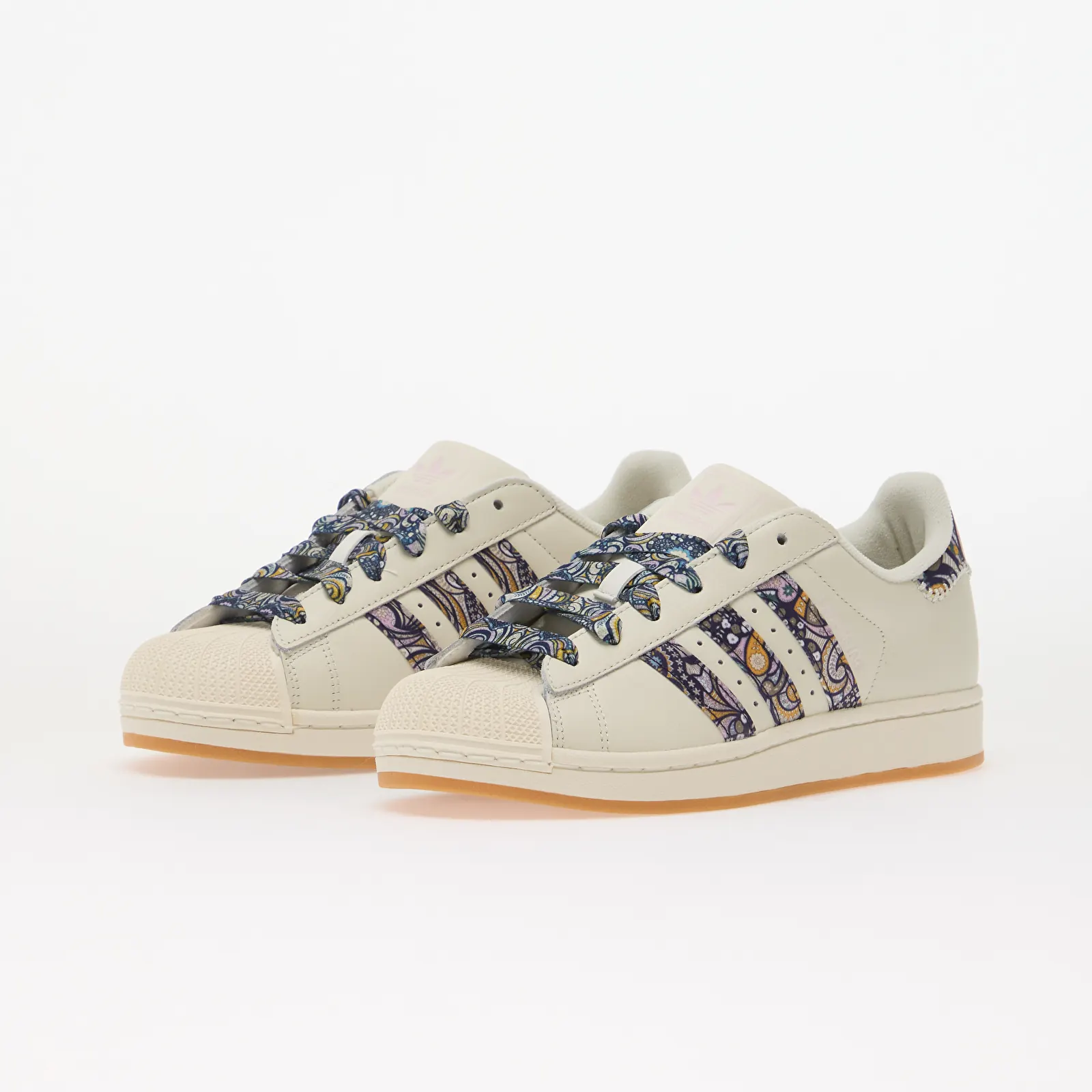 Vīriešu apavi adidas x Liberty London Superstar II Kids Core White/ Orchid Fusion/ Gum 1