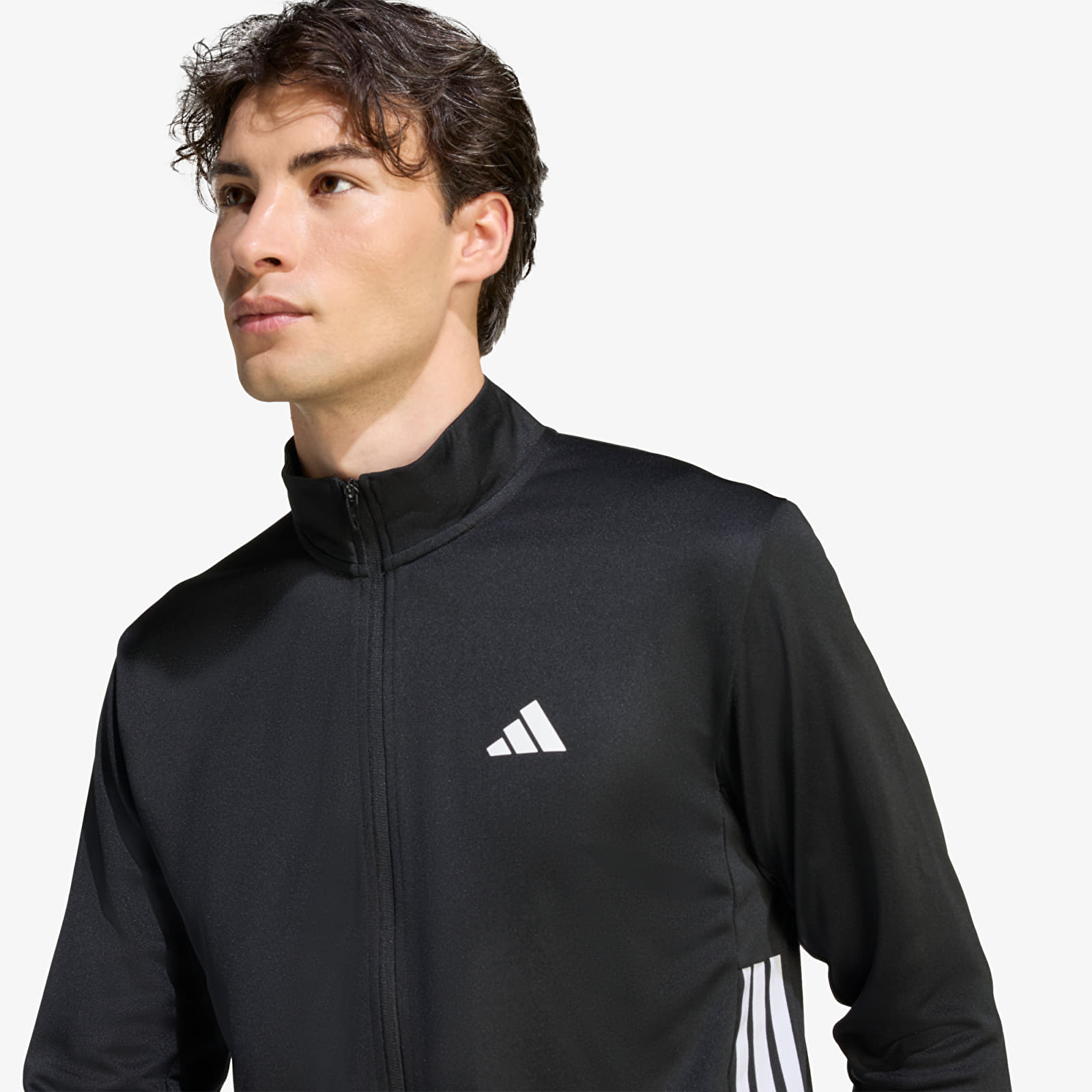 Φούτερ adidas Workout Essentials All-set 3-stripes Knit Track Top Black/ White