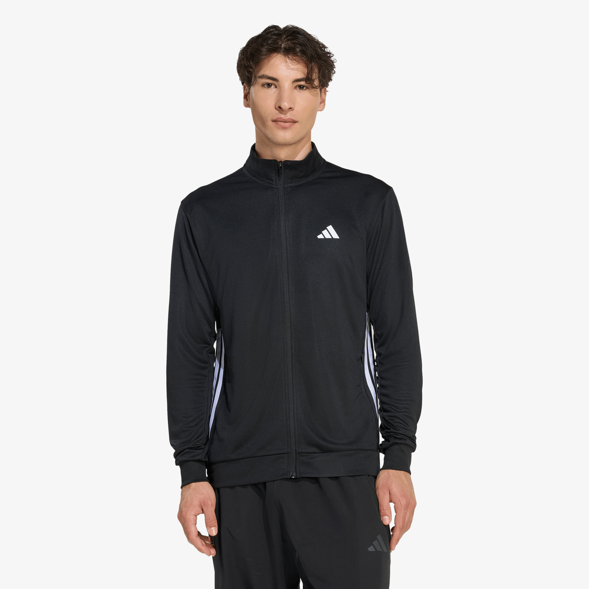 Sweatshirt adidas Workout Essentials All-set 3-stripes Knit Track Top Black/ White XXL