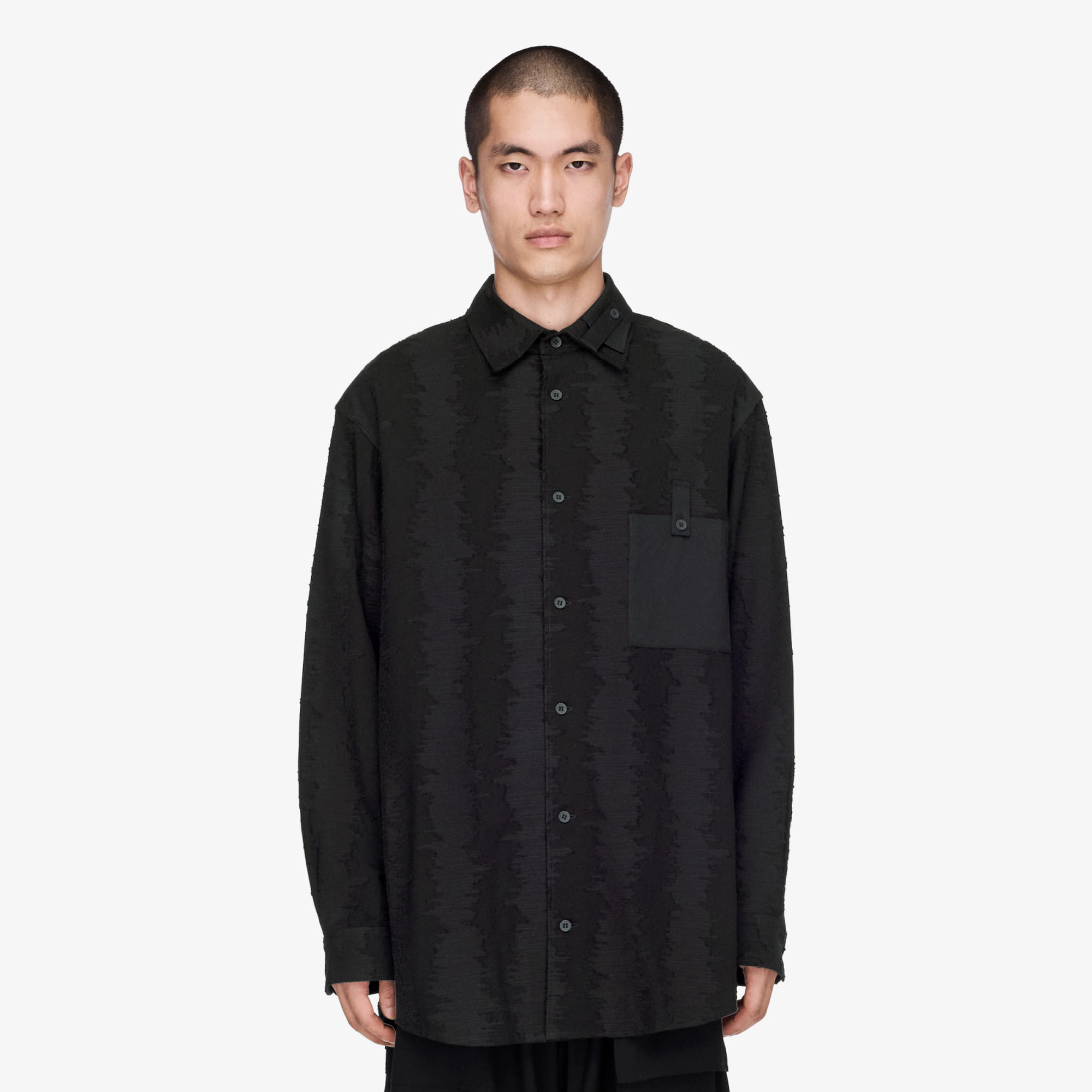 Shirt Y-3 Deco Stitch Long Sleeve Shirt Black L