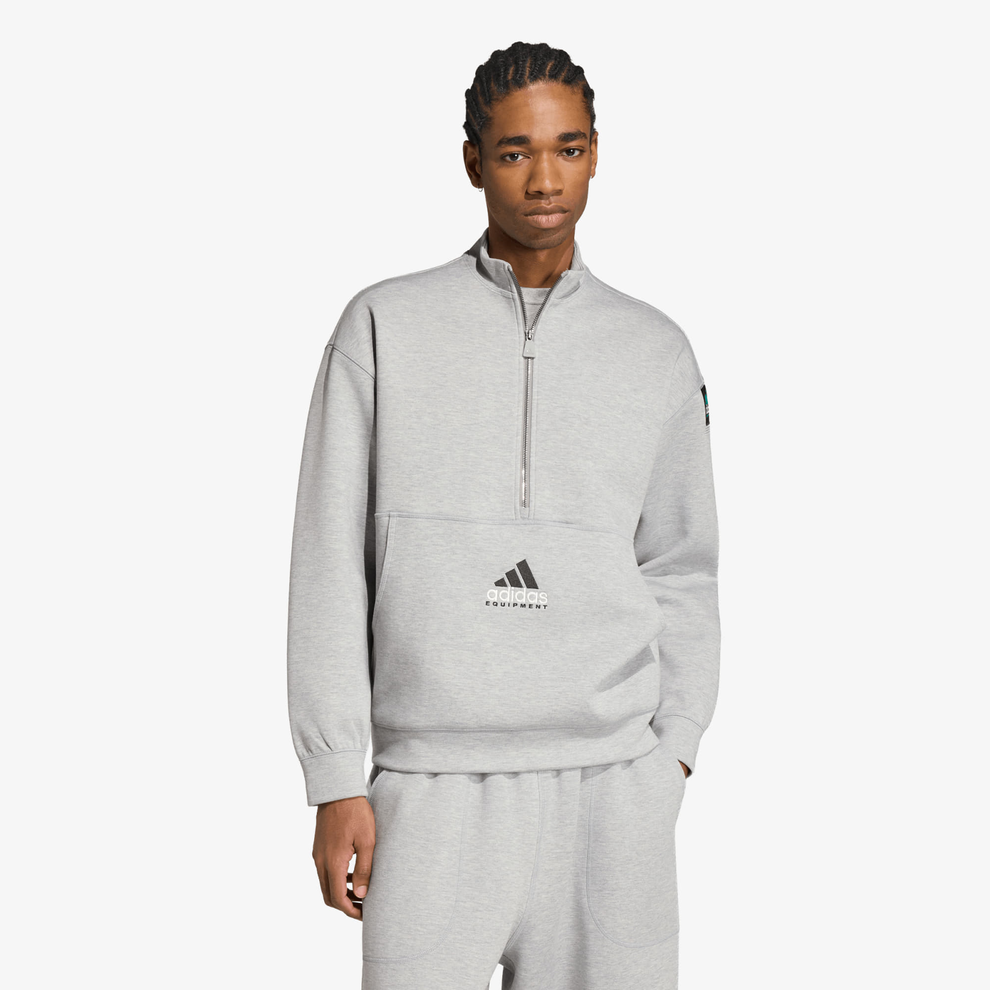 Sweatshirt adidas Equipment Spacer HALF-ZIP Medium Grey Heather XXL