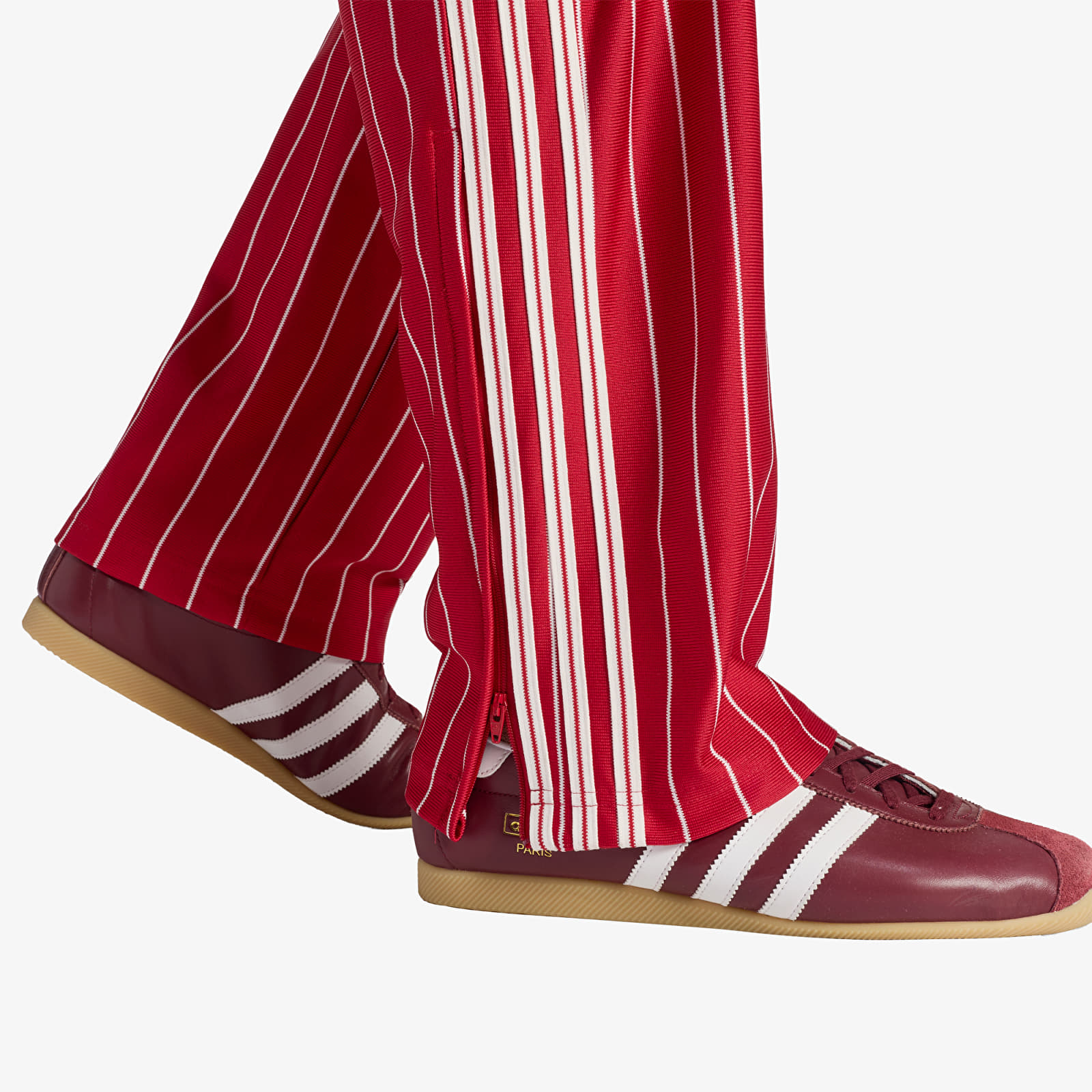 Miesten housut adidas Firebird Pinstripes Track Pants Team Victory Red
