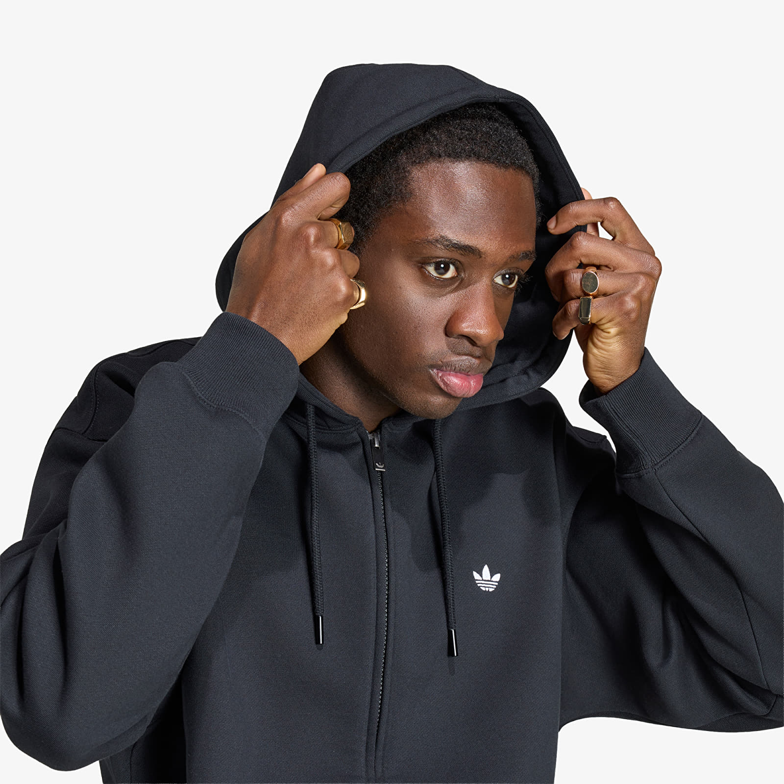 Sweatjacken und Sweatshirts adidas Trefoil Essentials Loose Full ZIP Hoodie Black
