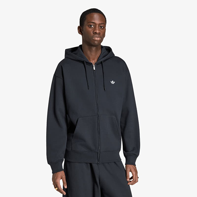 Sweatshirt adidas Trefoil Essentials Loose Full ZIP Hoodie Black