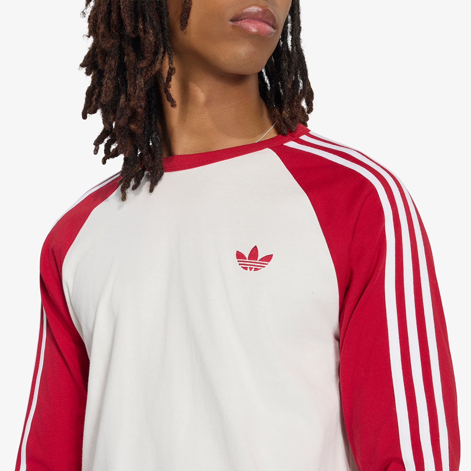   Μπλούζες adidas 3-STRIPES Long-Sleeve Top Cloud White/ Team Victory Red
