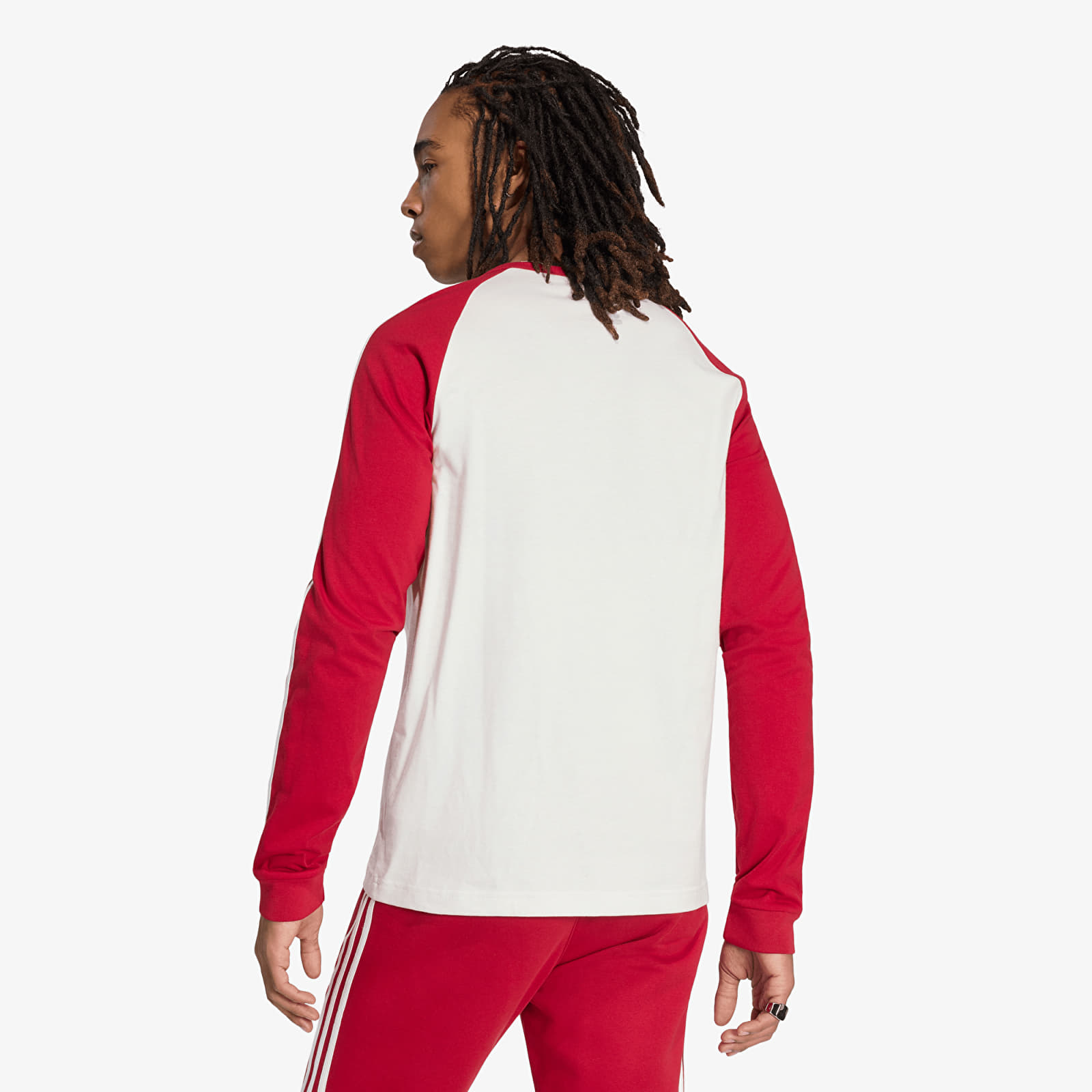   Μπλούζες adidas 3-STRIPES Long-Sleeve Top Cloud White/ Team Victory Red