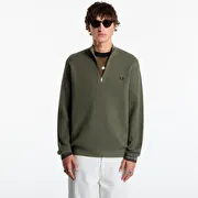 FRED PERRY Waffle Stitch Half Zip Jumper Lrl Wrth Green