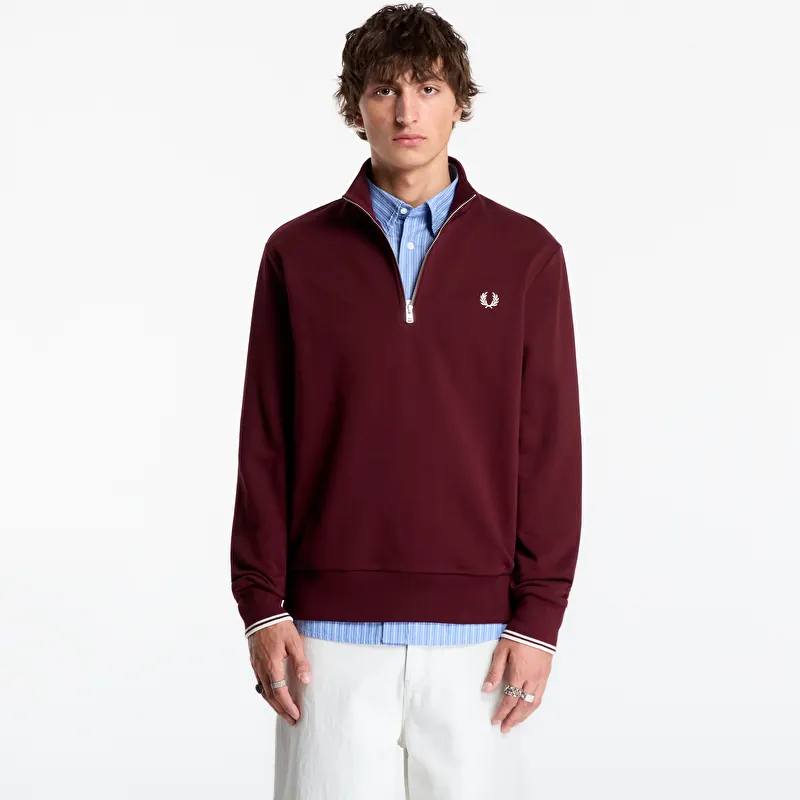 Sweatshirt FRED PERRY Half Zip Sweatshirt Oxblood