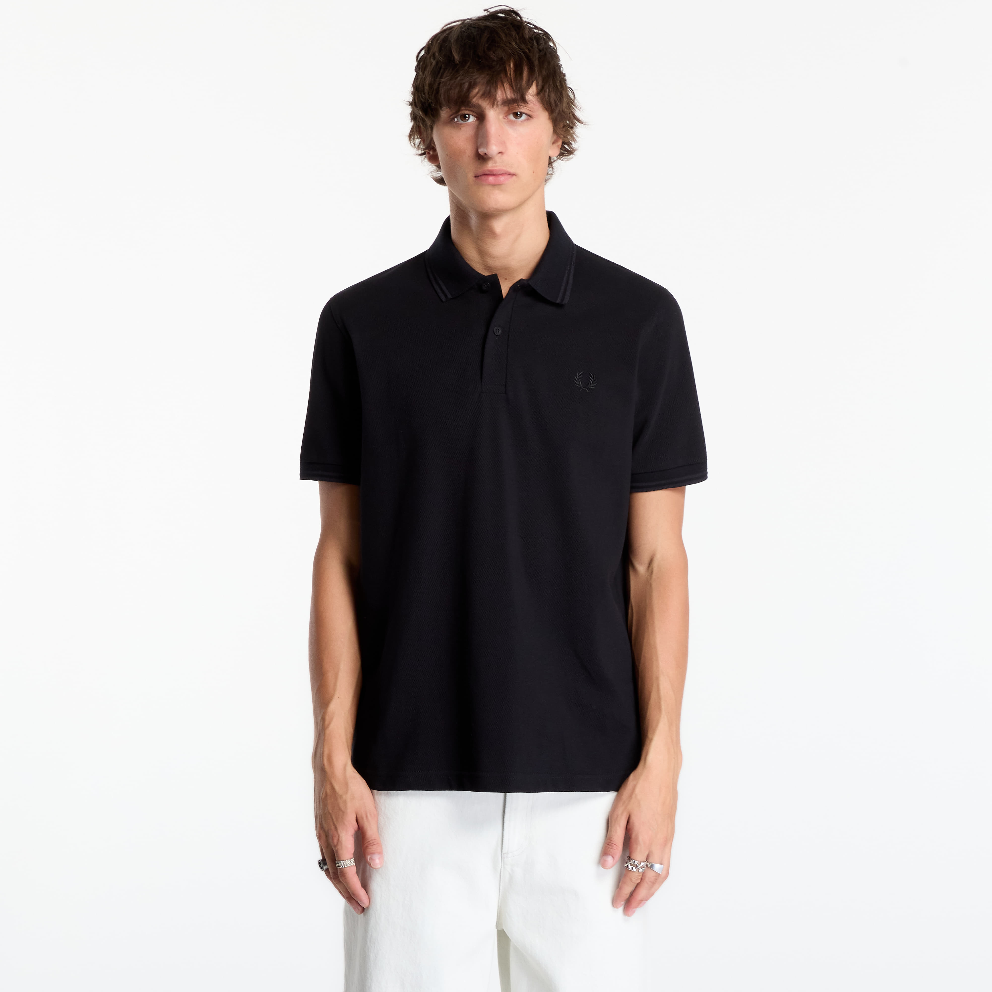 Tricou FRED PERRY Twin Tipped Fred Perry Shirt Black 44