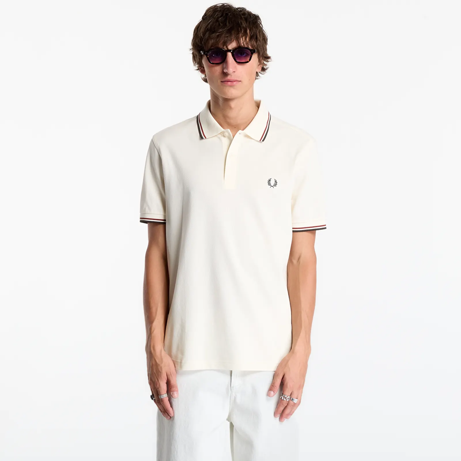T-krekli FRED PERRY Twin Tipped Fred Perry Shirt Beige
