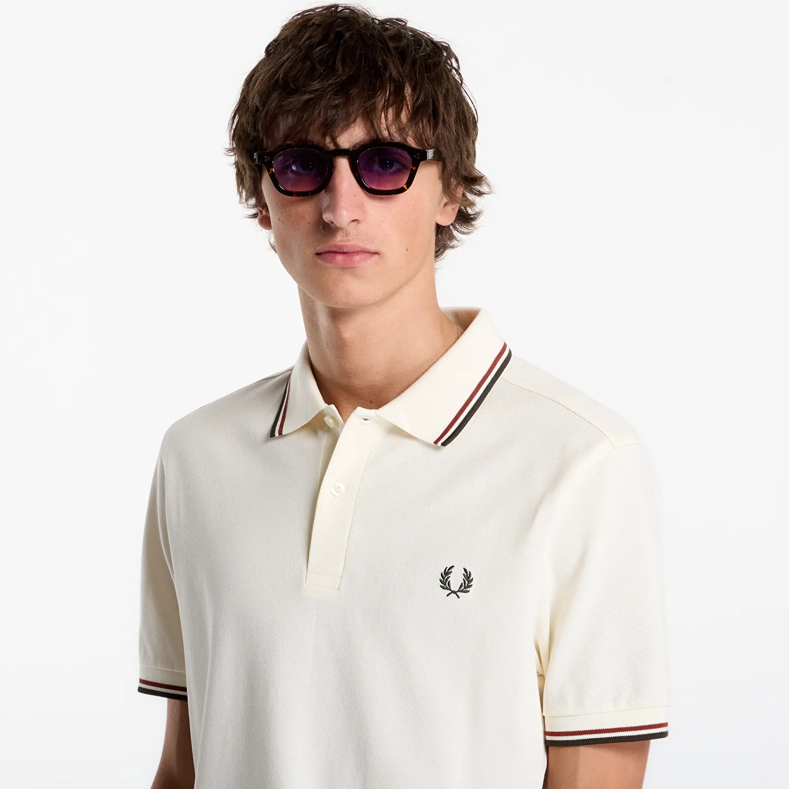 T-krekli FRED PERRY Twin Tipped Fred Perry Shirt Beige