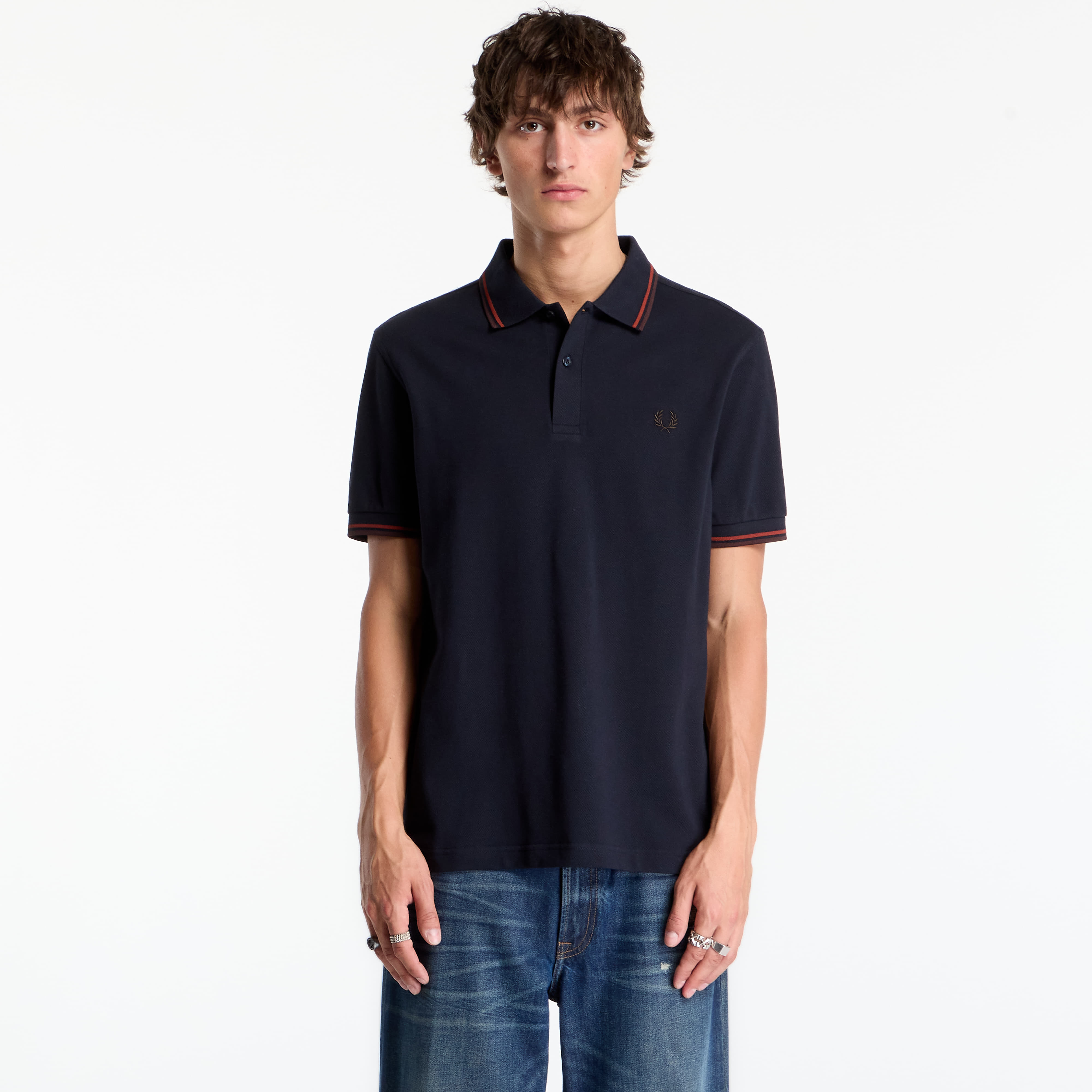 Тениска FRED PERRY Twin Tipped Fred Perry Shirt Navy S