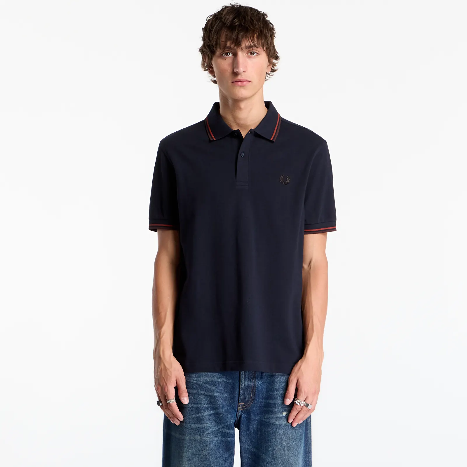 Männer T-Shirts FRED PERRY Twin Tipped Fred Perry Shirt Navy