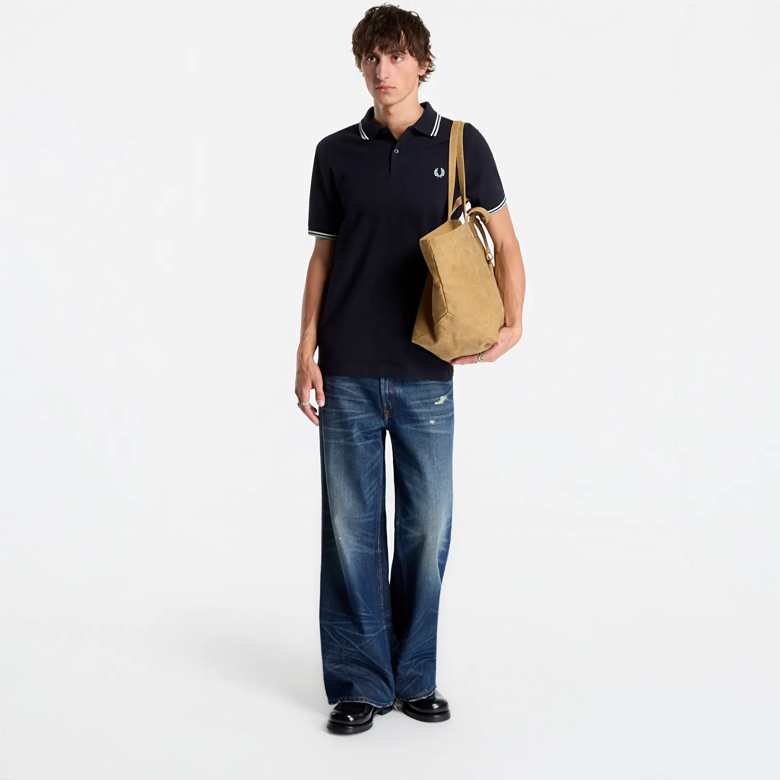 Majice T-shirt FRED PERRY Twin Tipped Fred Perry Shirt Navy