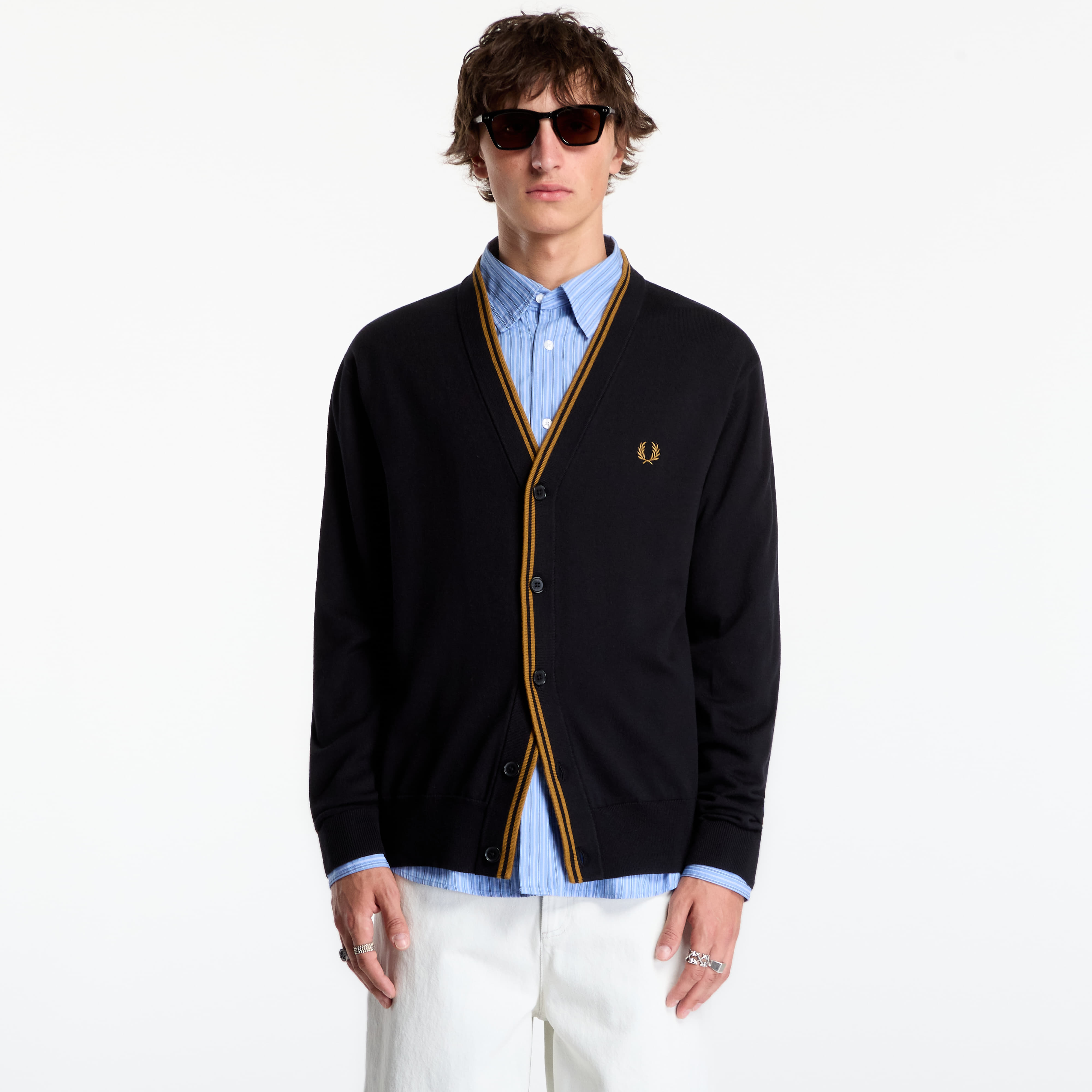 Pulover FRED PERRY Classic Cardigan Black L