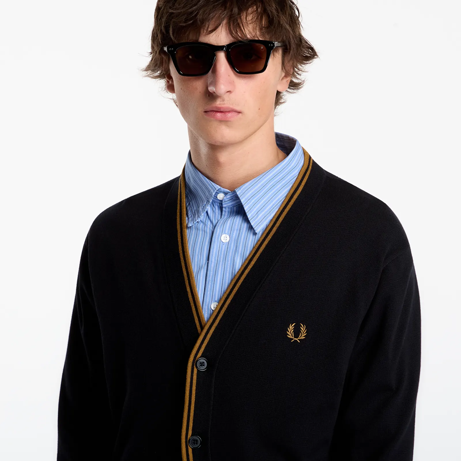 Kardigánok FRED PERRY Classic Cardigan Black