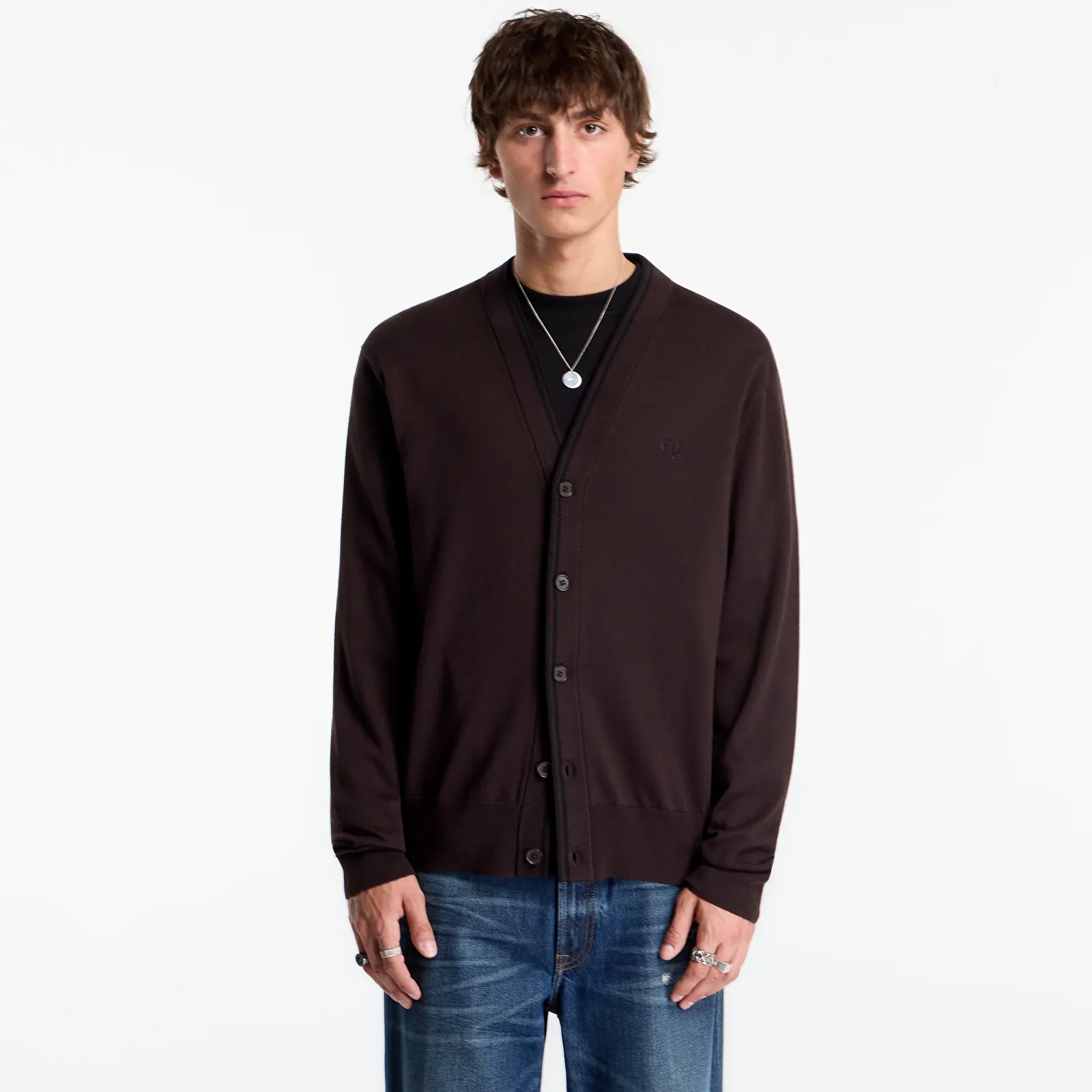 Kardigani FRED PERRY Classic Cardigan Rich Brown